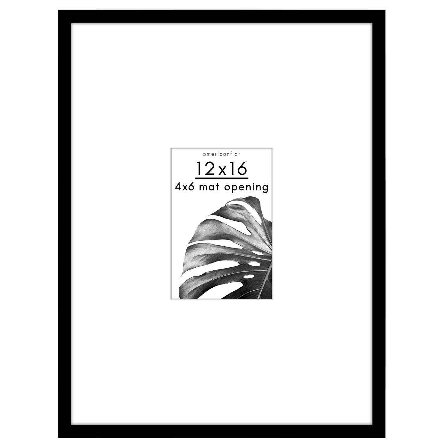 Americanflat Picture Frame with Mat | Polished Plexiglass | Slim Molding