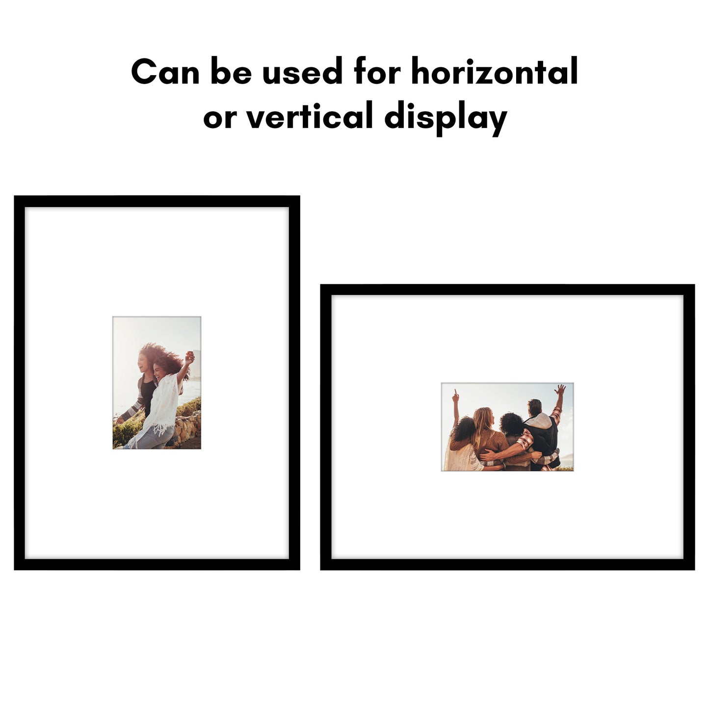 Americanflat Picture Frame with Mat | Polished Plexiglass | Slim Molding
