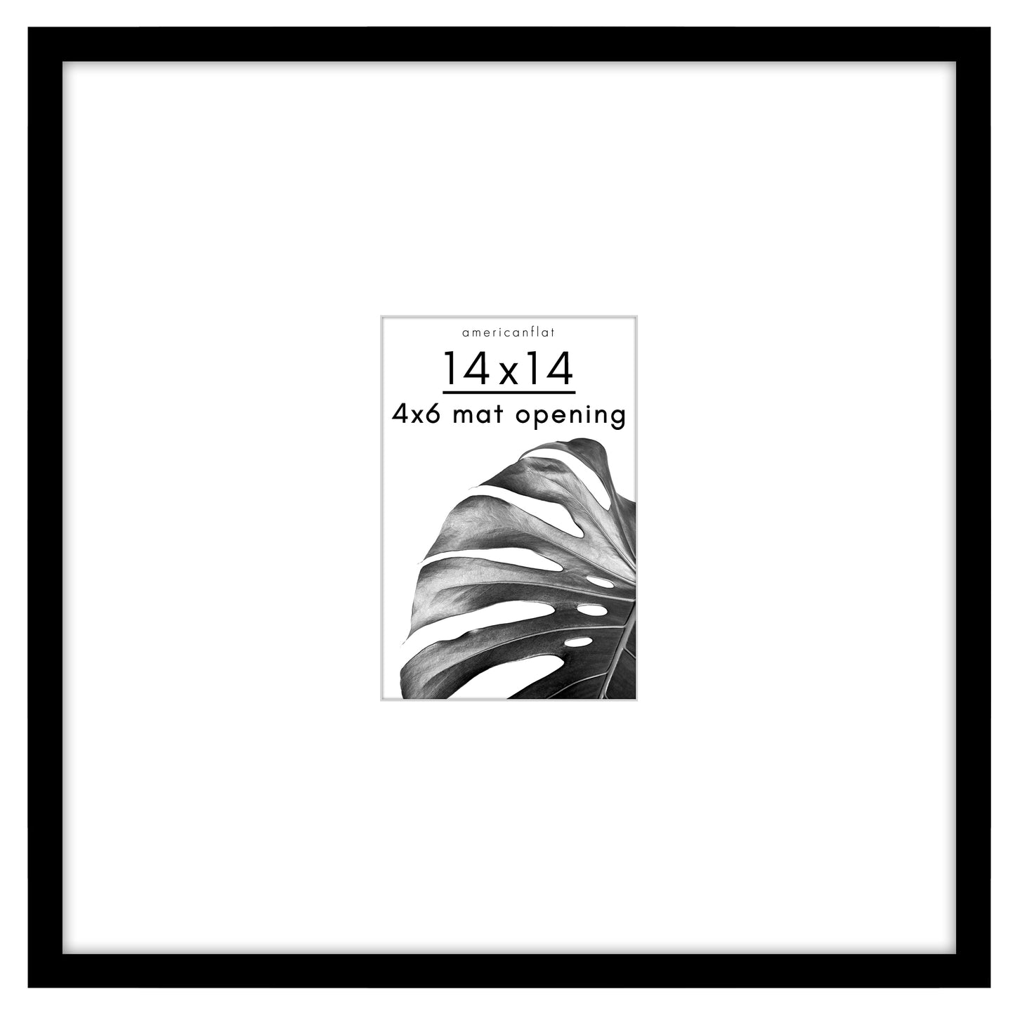 Americanflat Picture Frame with Mat | Polished Plexiglass | Slim Molding