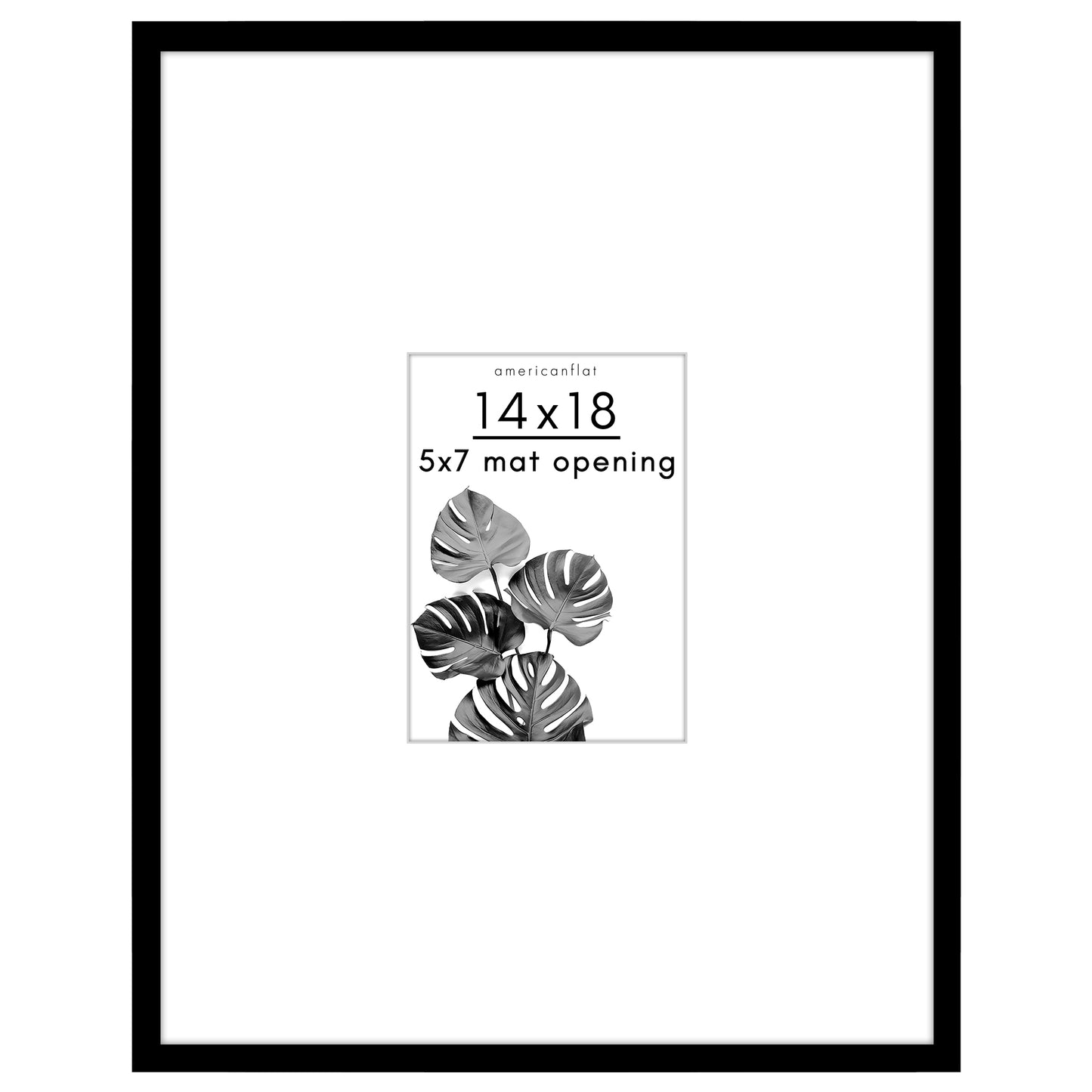 Americanflat Picture Frame with Mat | Polished Plexiglass | Slim Molding
