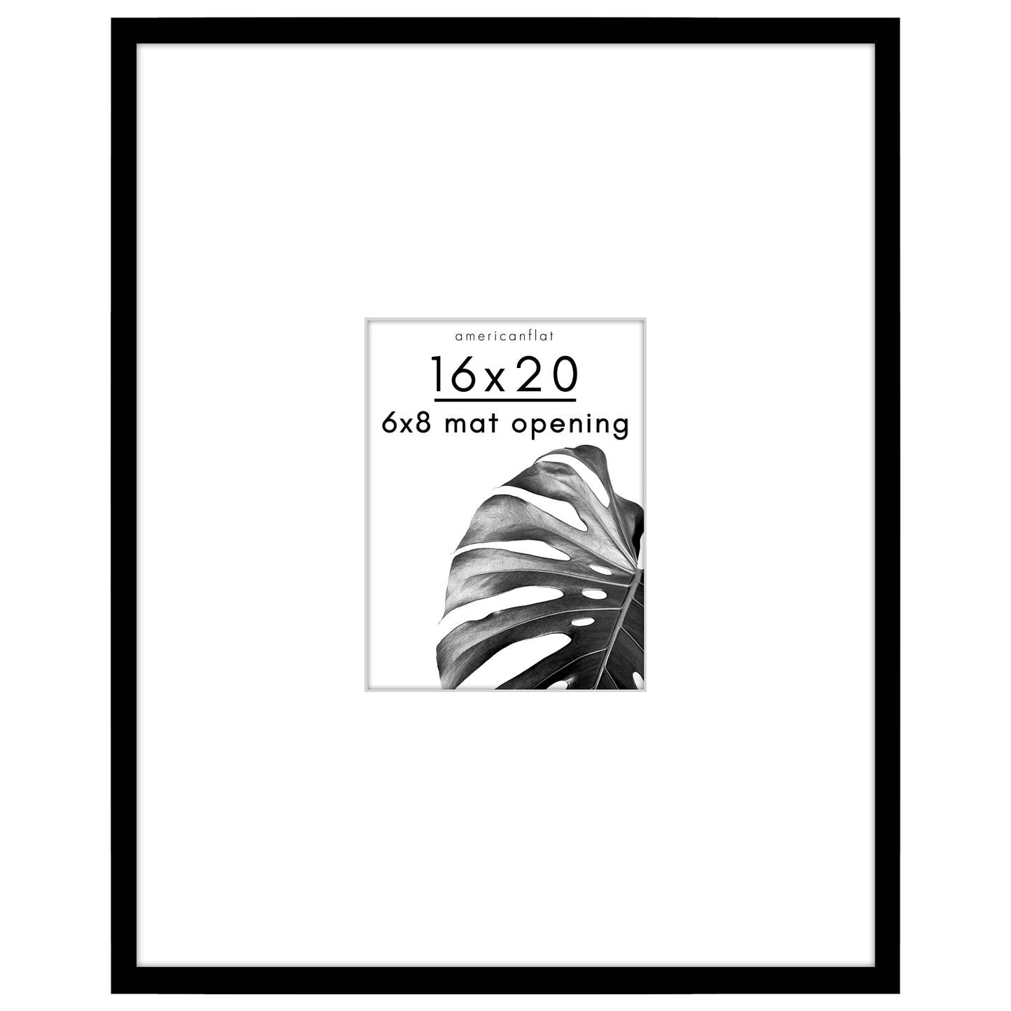 Americanflat Picture Frame with Mat | Polished Plexiglass | Slim Molding