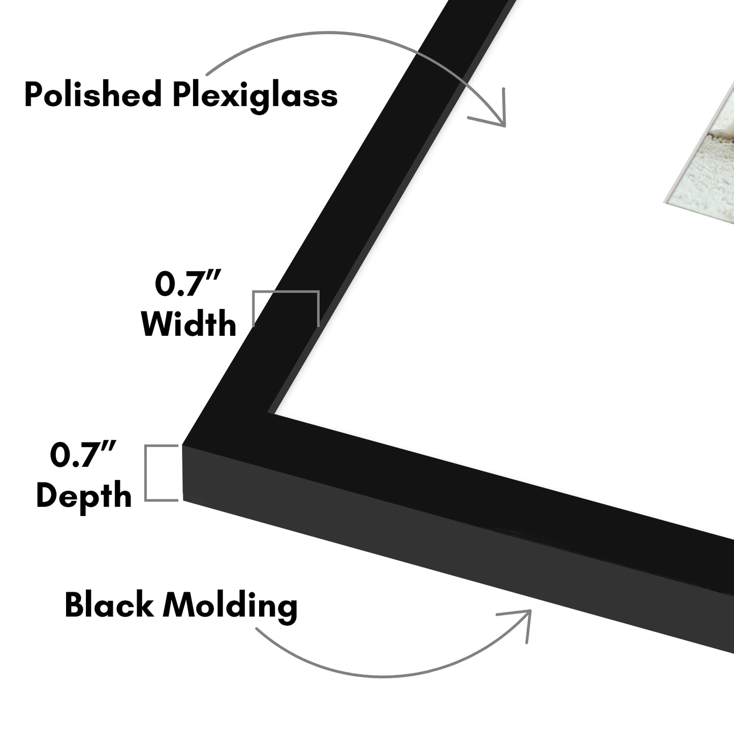 Americanflat Picture Frame with Mat | Polished Plexiglass | Slim Molding