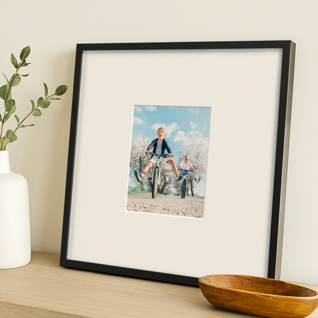 Americanflat 20x20 Picture Frame with Mat | Set of 3 | Black Slim Molding