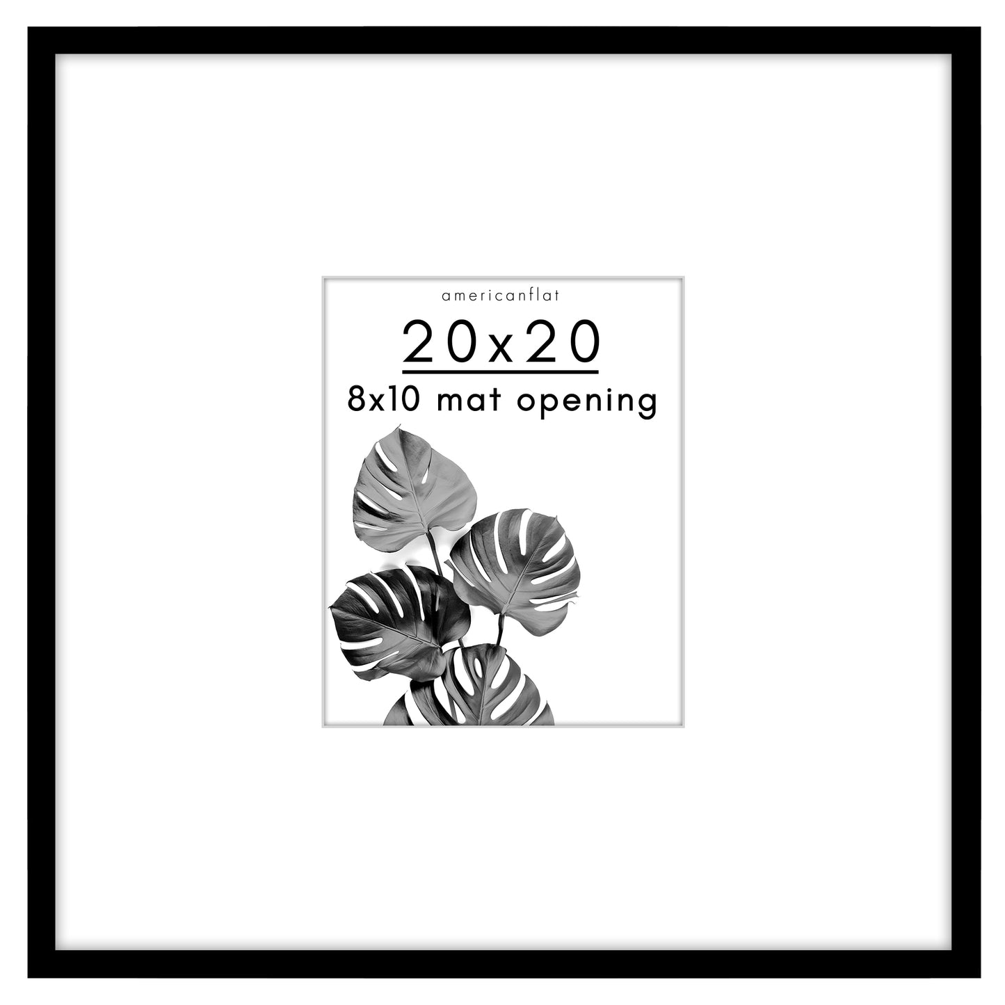 Americanflat Picture Frame with Mat | Polished Plexiglass | Slim Molding