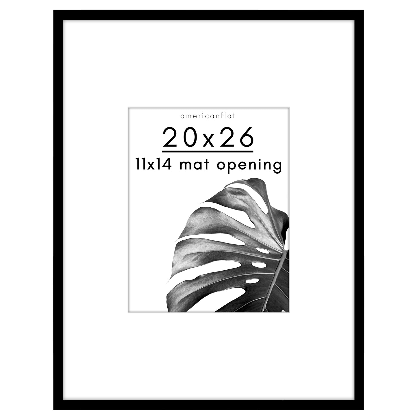 Americanflat Picture Frame with Mat | Polished Plexiglass | Slim Molding