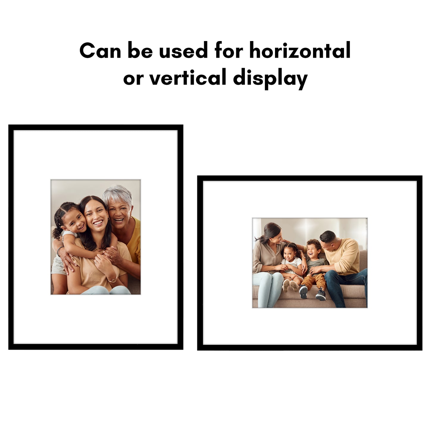Americanflat Picture Frame with Mat | Polished Plexiglass | Slim Molding