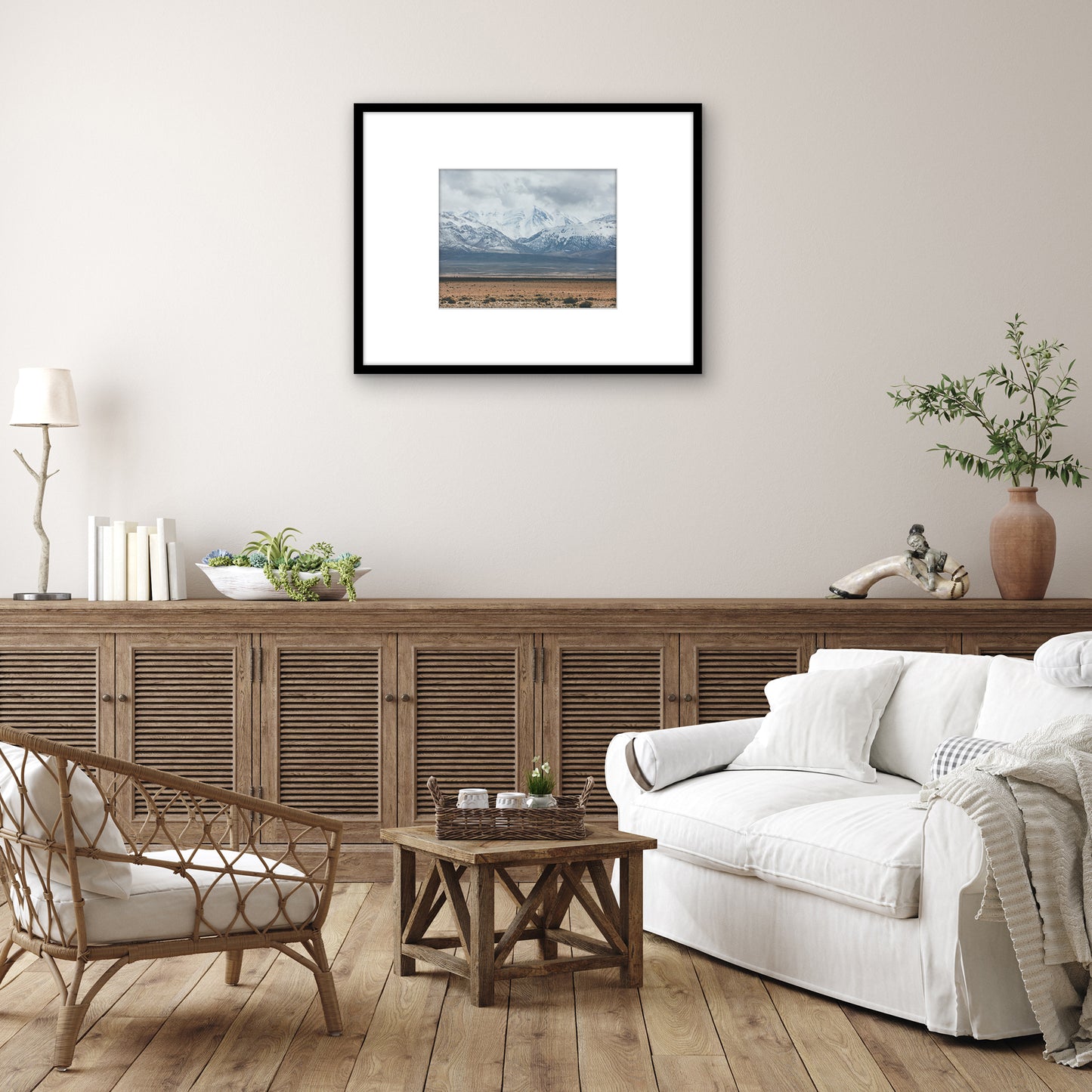 Americanflat Picture Frame with Mat | Polished Plexiglass | Slim Molding