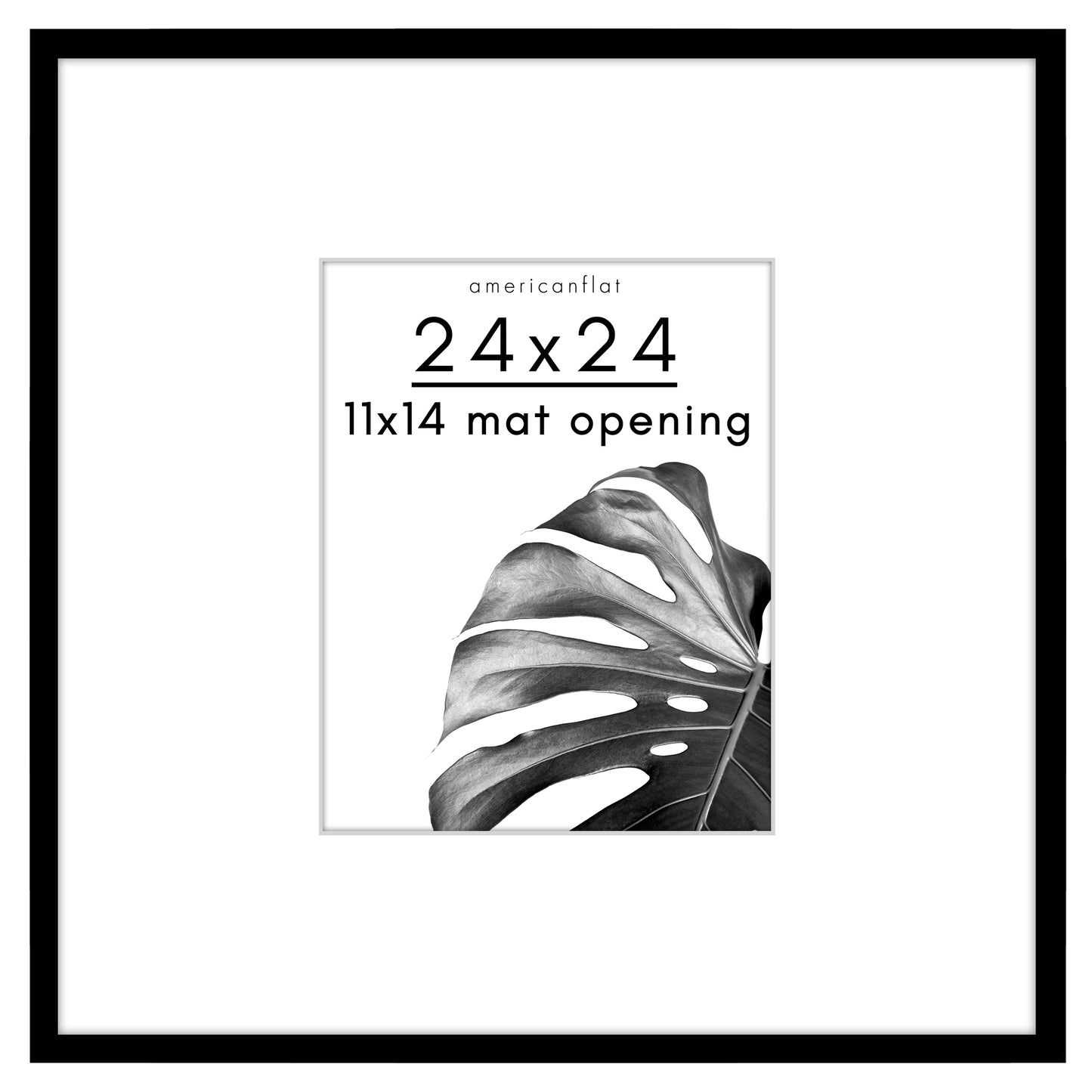 Americanflat Picture Frame with Mat | Polished Plexiglass | Slim Molding