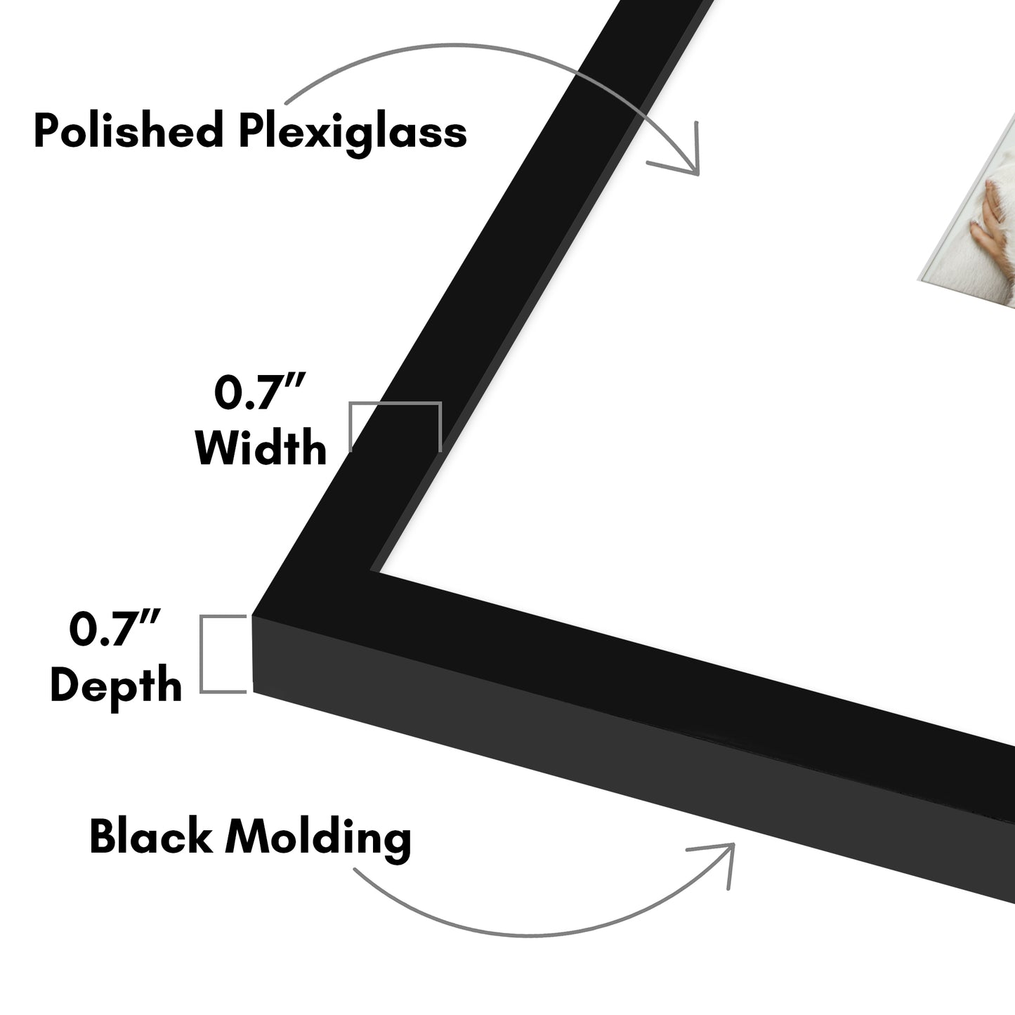 Americanflat Picture Frame with Mat | Polished Plexiglass | Slim Molding