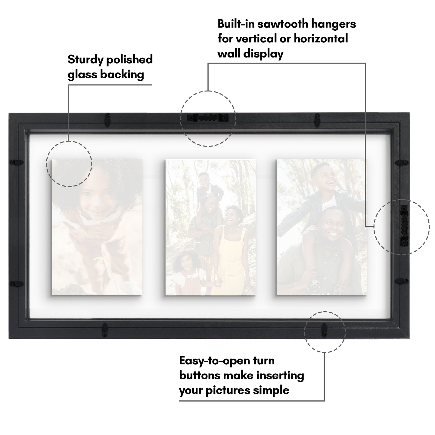 Floating Collage Picture Frame - Displays Two 4x6 | Signature Float Collection