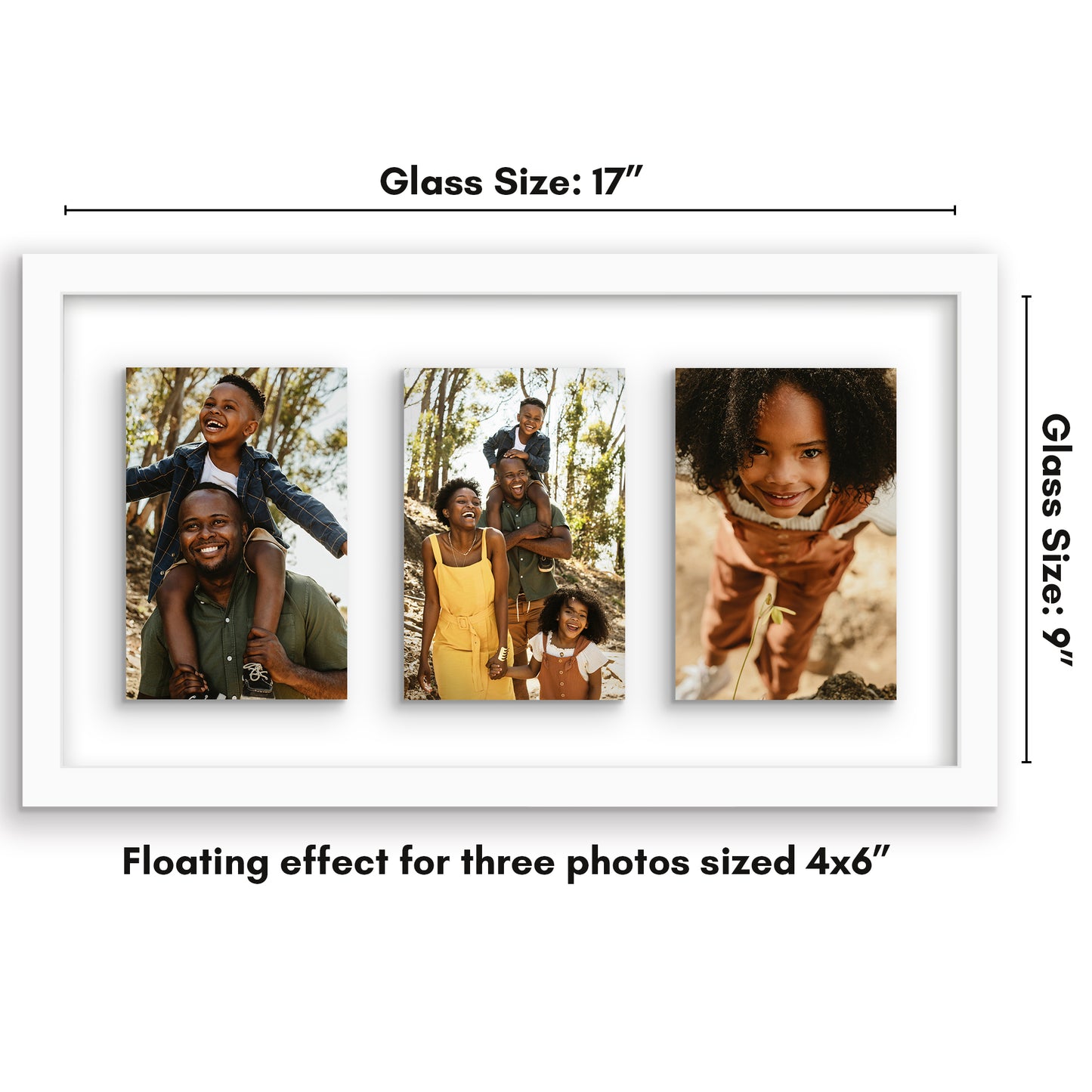 Floating Collage Picture Frame - Displays Two 4x6 | Signature Float Collection
