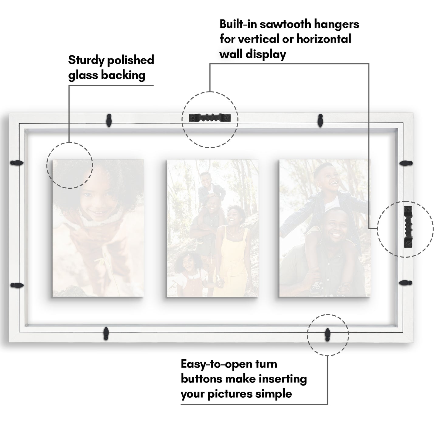 Floating Collage Picture Frame - Displays Two 4x6 | Signature Float Collection