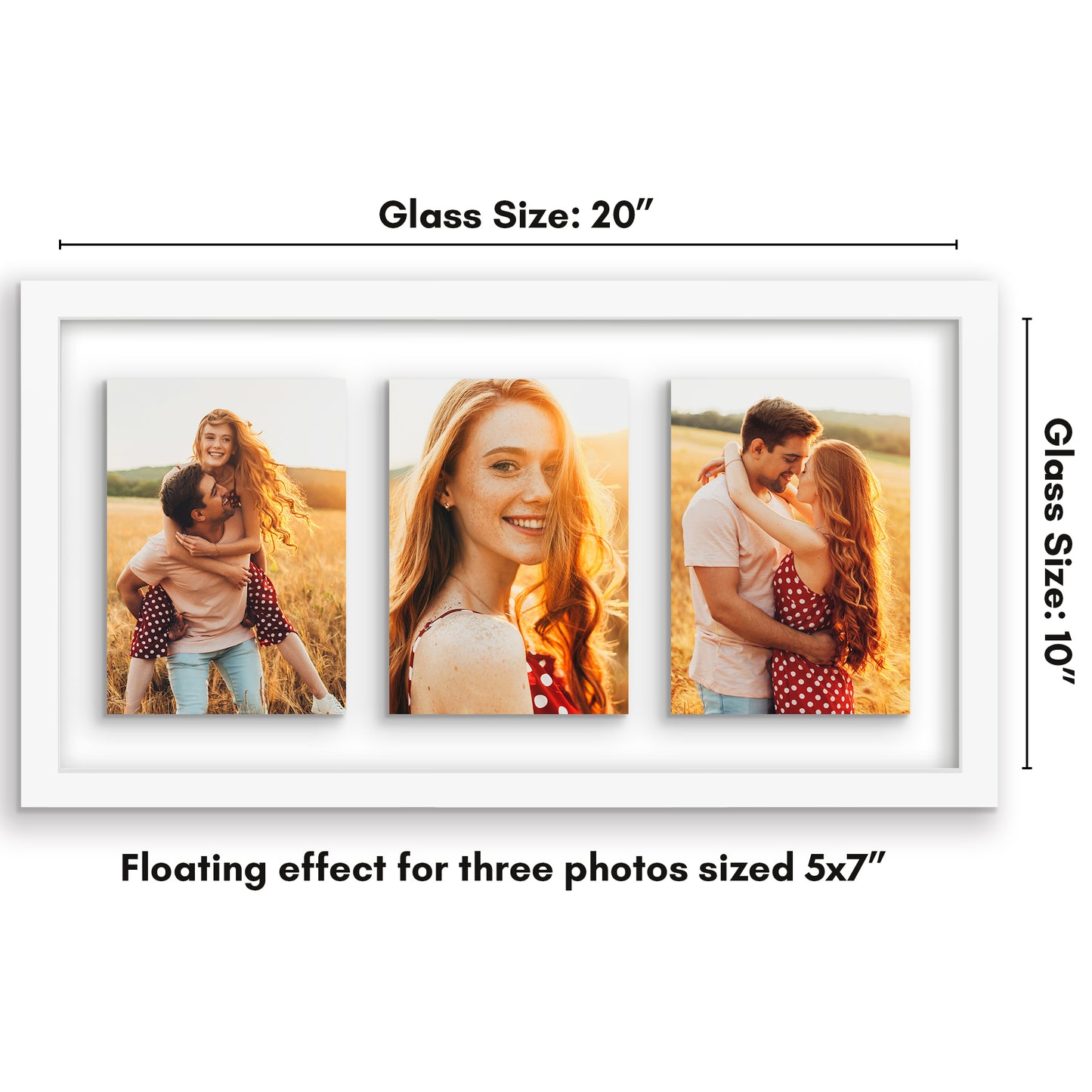 Floating Collage Picture Frame - Displays Two 4x6 | Signature Float Collection