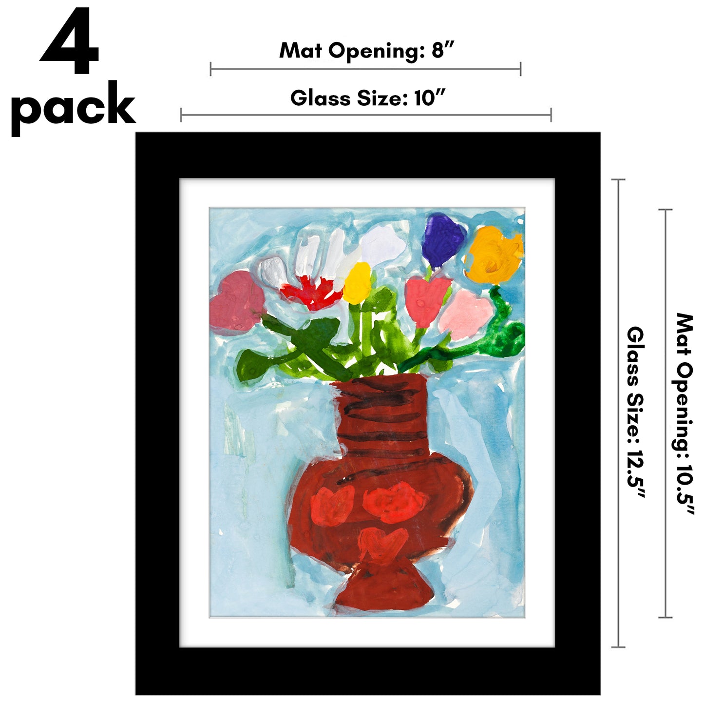 Americanflat Kids Art Frame with Mat | Set of 4 | Holds up to 100 Artworks