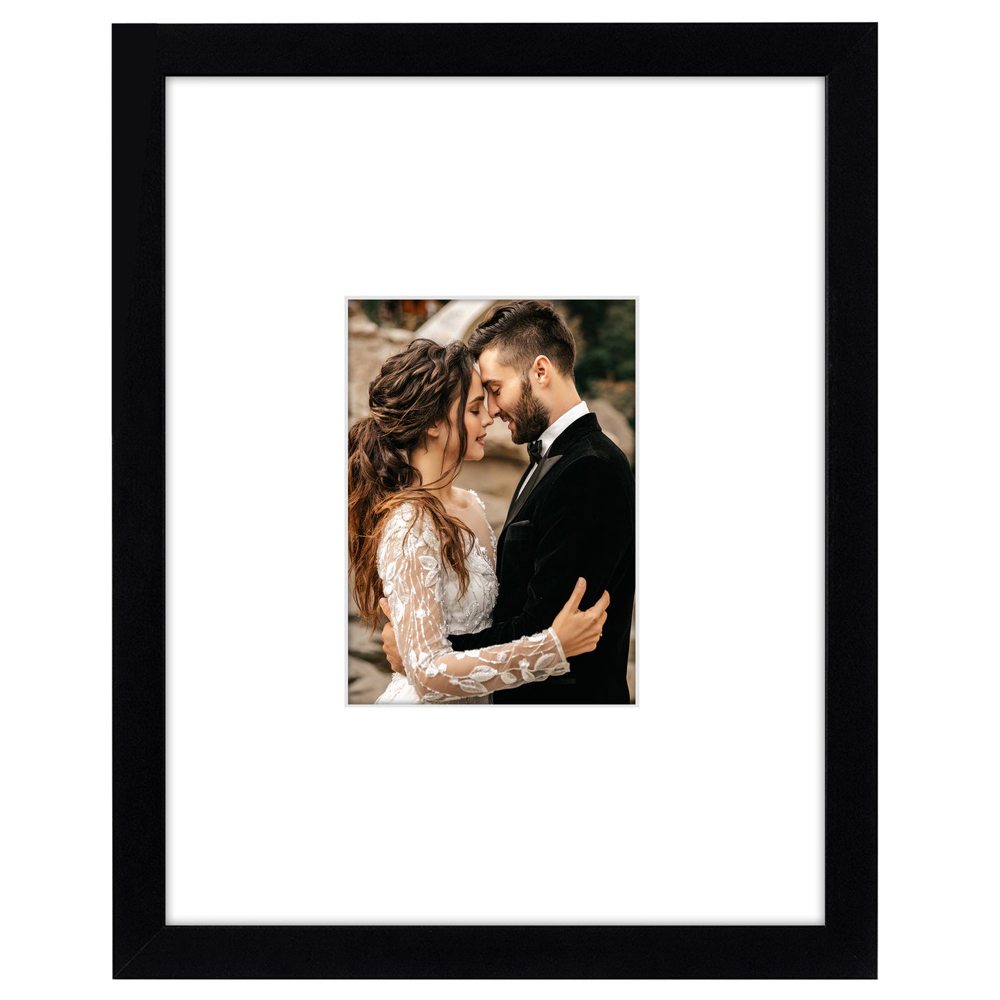 Americanflat Picture Frame with Mat | Shatter-Resistant Glass | Classic Molding