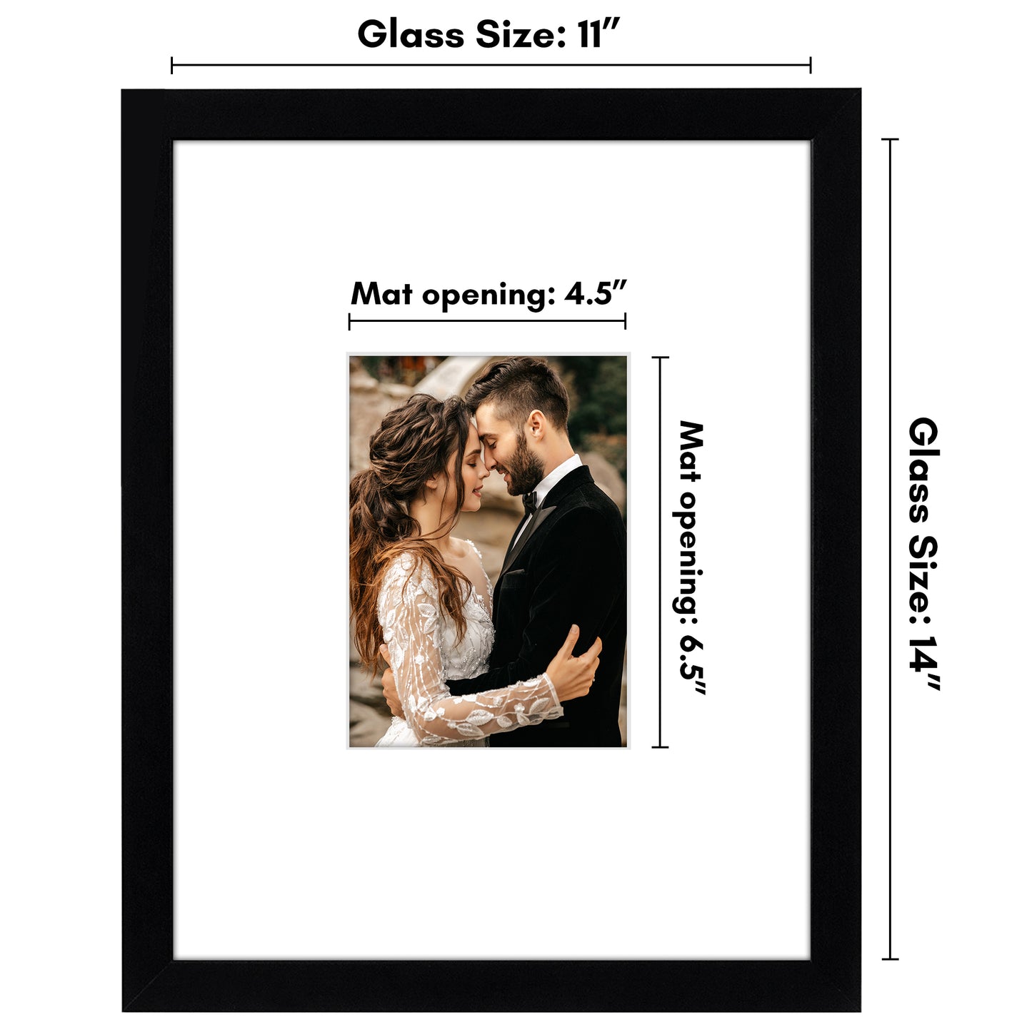 Americanflat Picture Frame with Mat | Shatter-Resistant Glass | Classic Molding