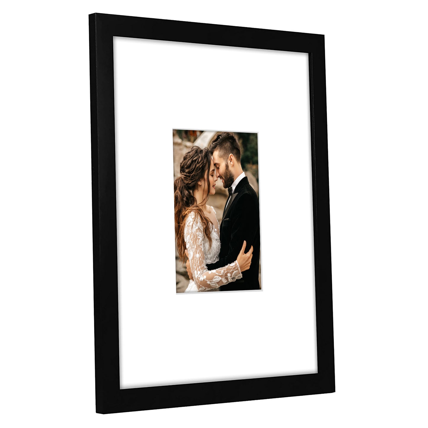 Americanflat Picture Frame with Mat | Shatter-Resistant Glass | Classic Molding