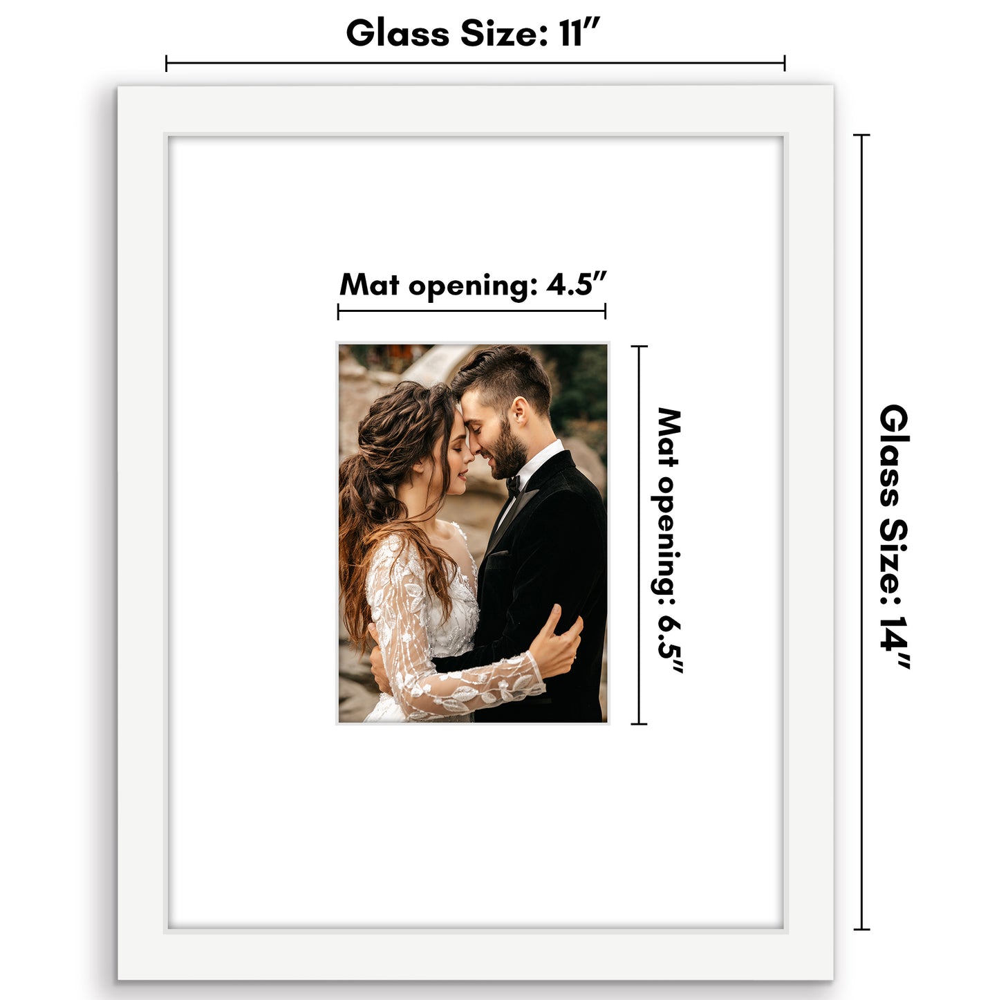 Americanflat Picture Frame with Mat | Shatter-Resistant Glass | Classic Molding