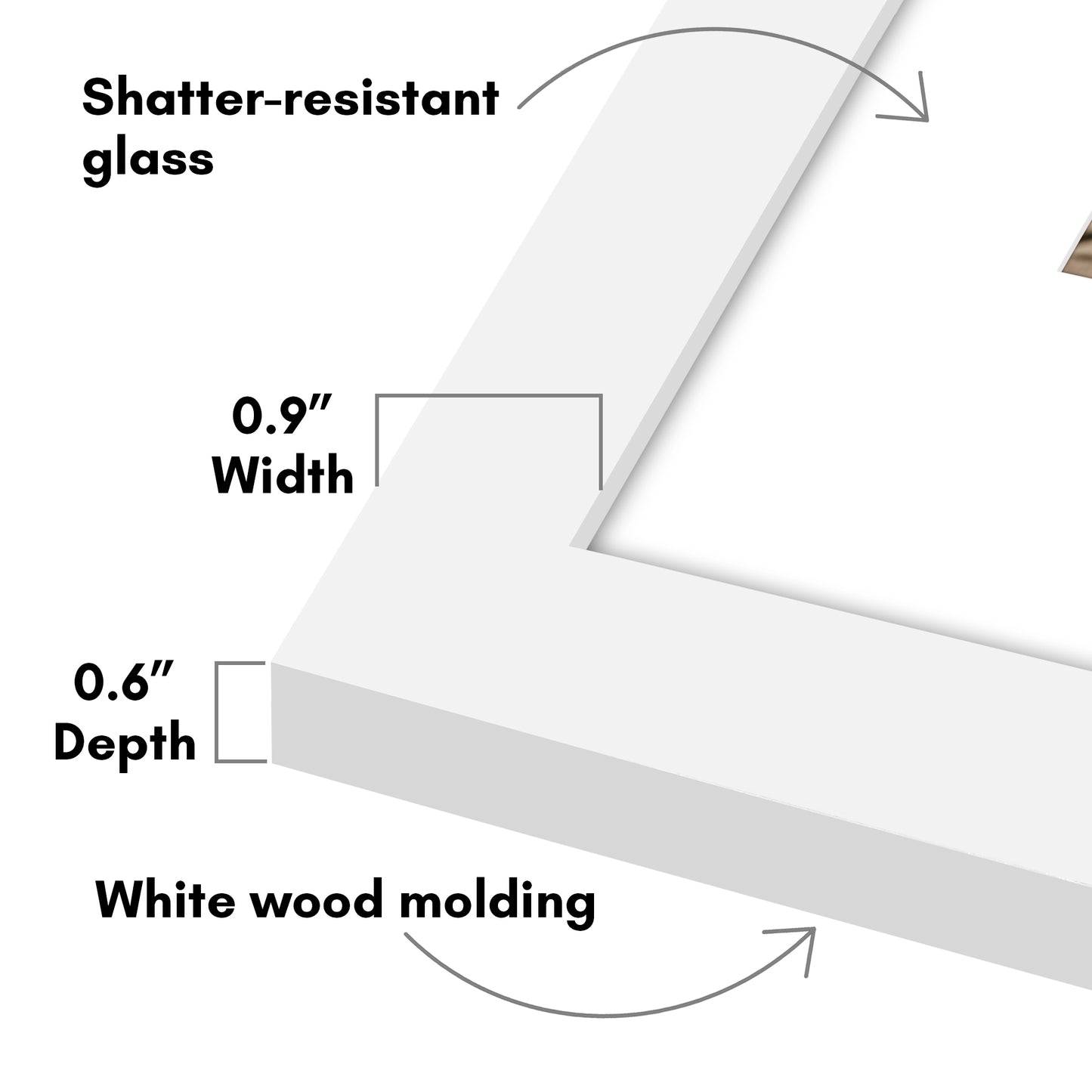 Americanflat Picture Frame with Mat | Shatter-Resistant Glass | Classic Molding