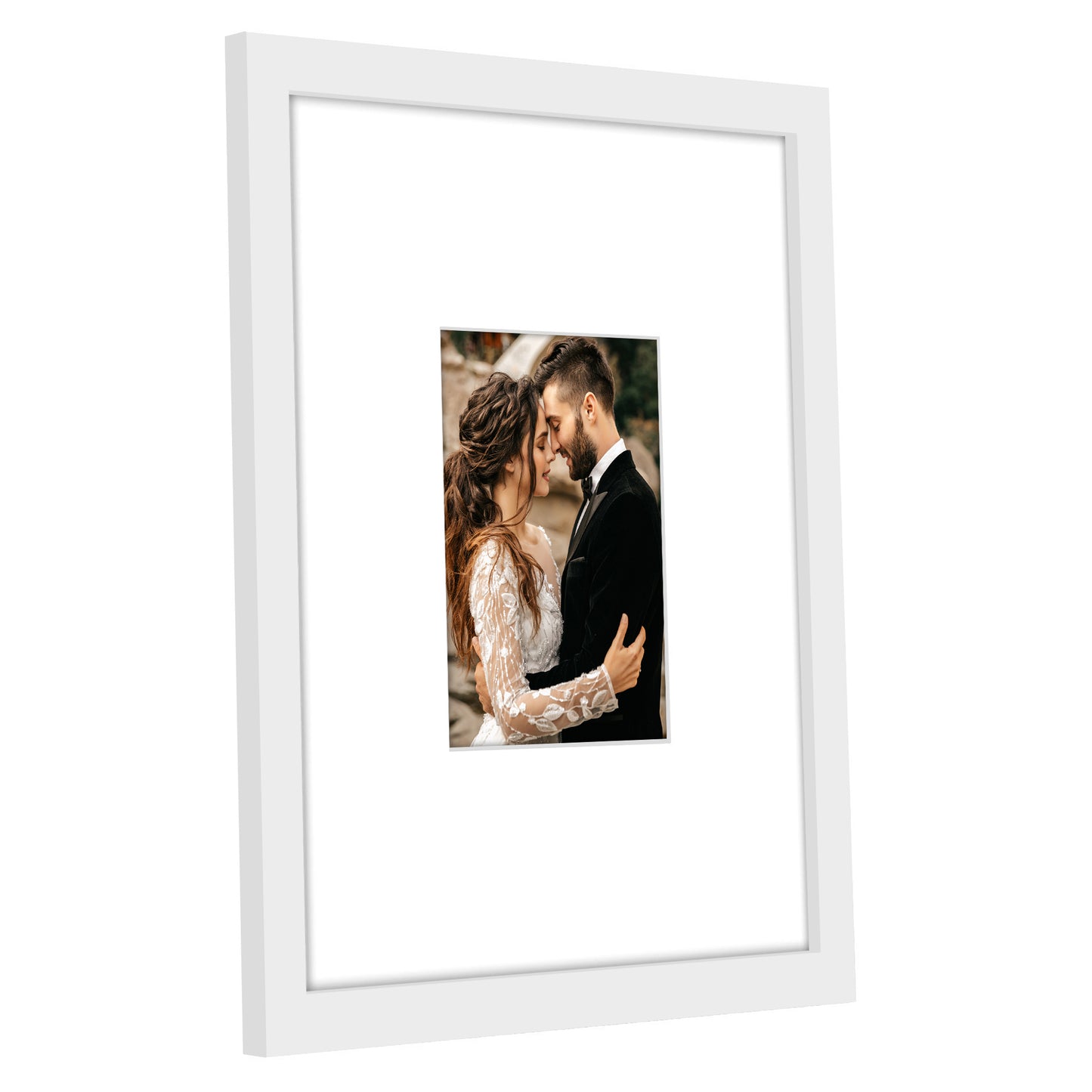 Americanflat Picture Frame with Mat | Shatter-Resistant Glass | Classic Molding