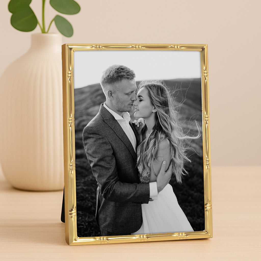 Americanflat Picture Frame | Bamboo-Style Molding | Shatter-Resistant Glass