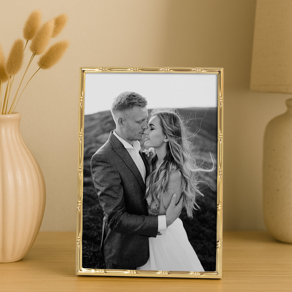 Americanflat Picture Frame | Bamboo-Style Molding | Shatter-Resistant Glass