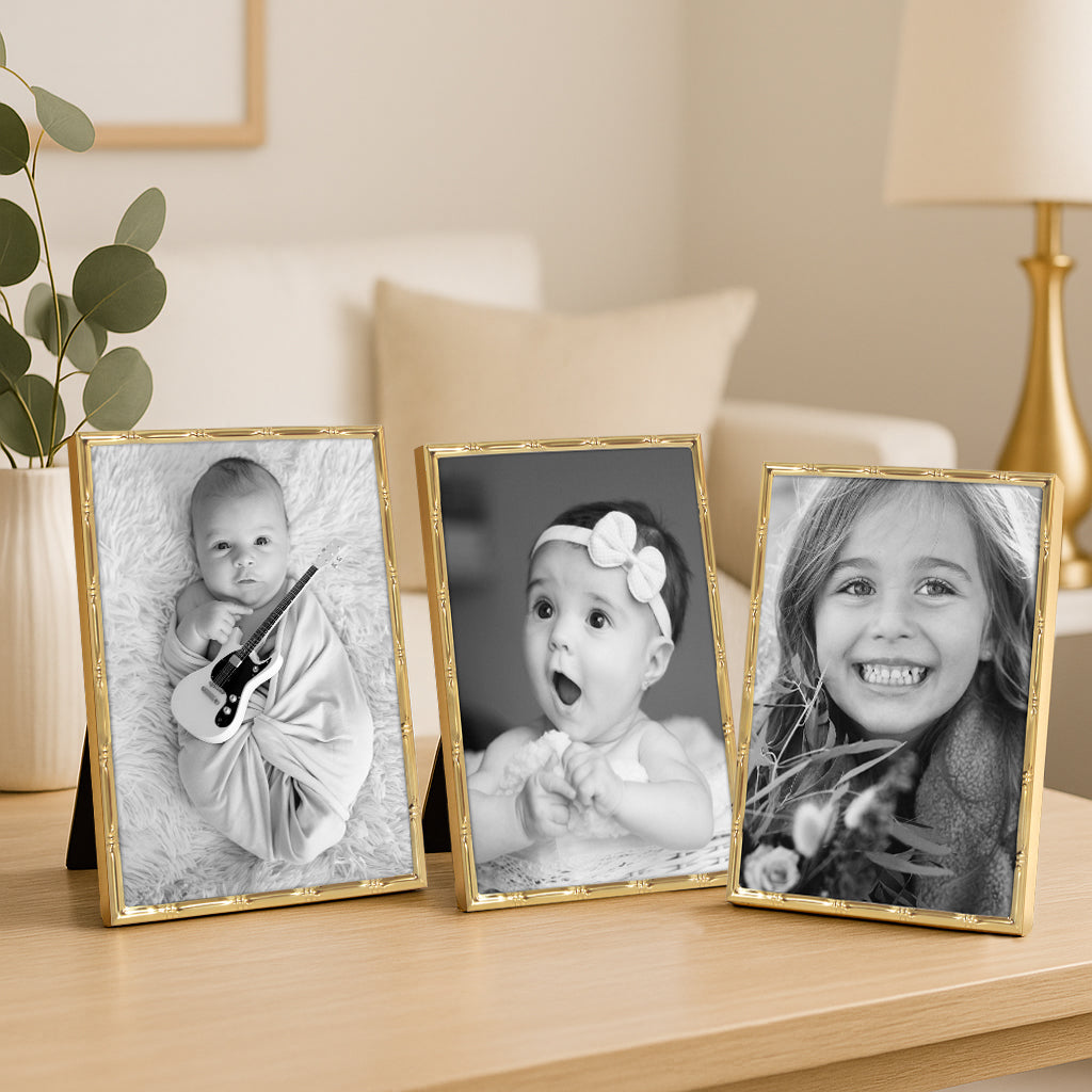 Americanflat Picture Frame | Bamboo-Style Molding | Shatter-Resistant Glass