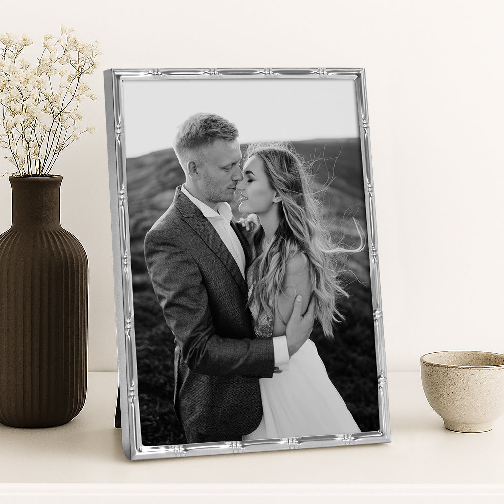 Americanflat Picture Frame | Bamboo-Style Molding | Shatter-Resistant Glass