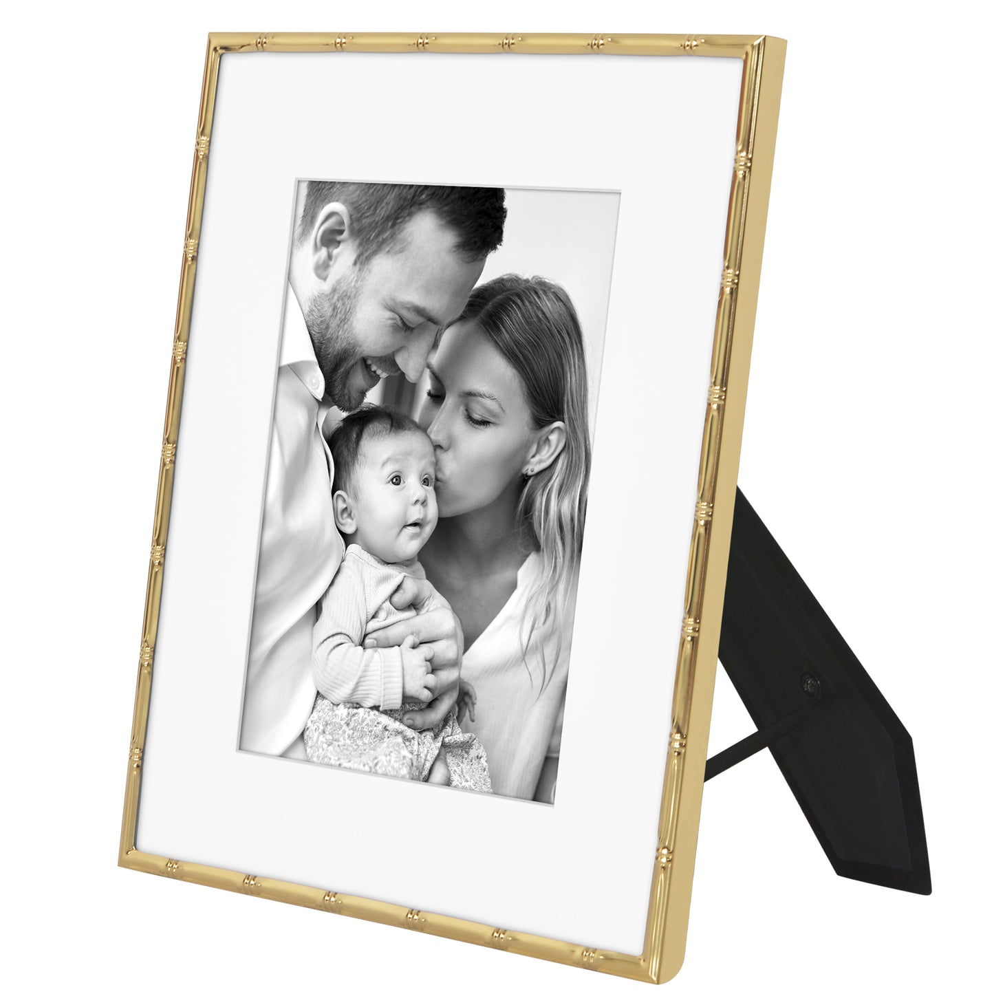 Americanflat Picture Frame with Bamboo-Style Molding and Shatter-Resistant Glass and Mat - Gallery Style Frames for Tabletop or Wall Display