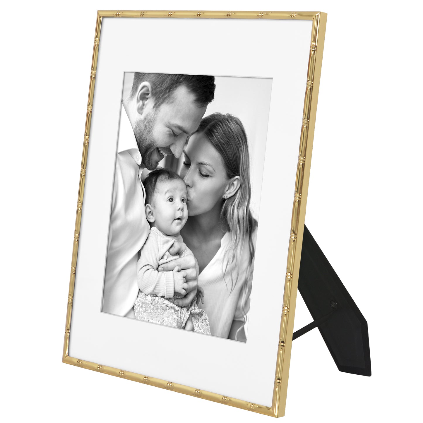 Americanflat Picture Frame with Bamboo-Style Molding and Shatter-Resistant Glass and Mat - Gallery Style Frames for Tabletop or Wall Display