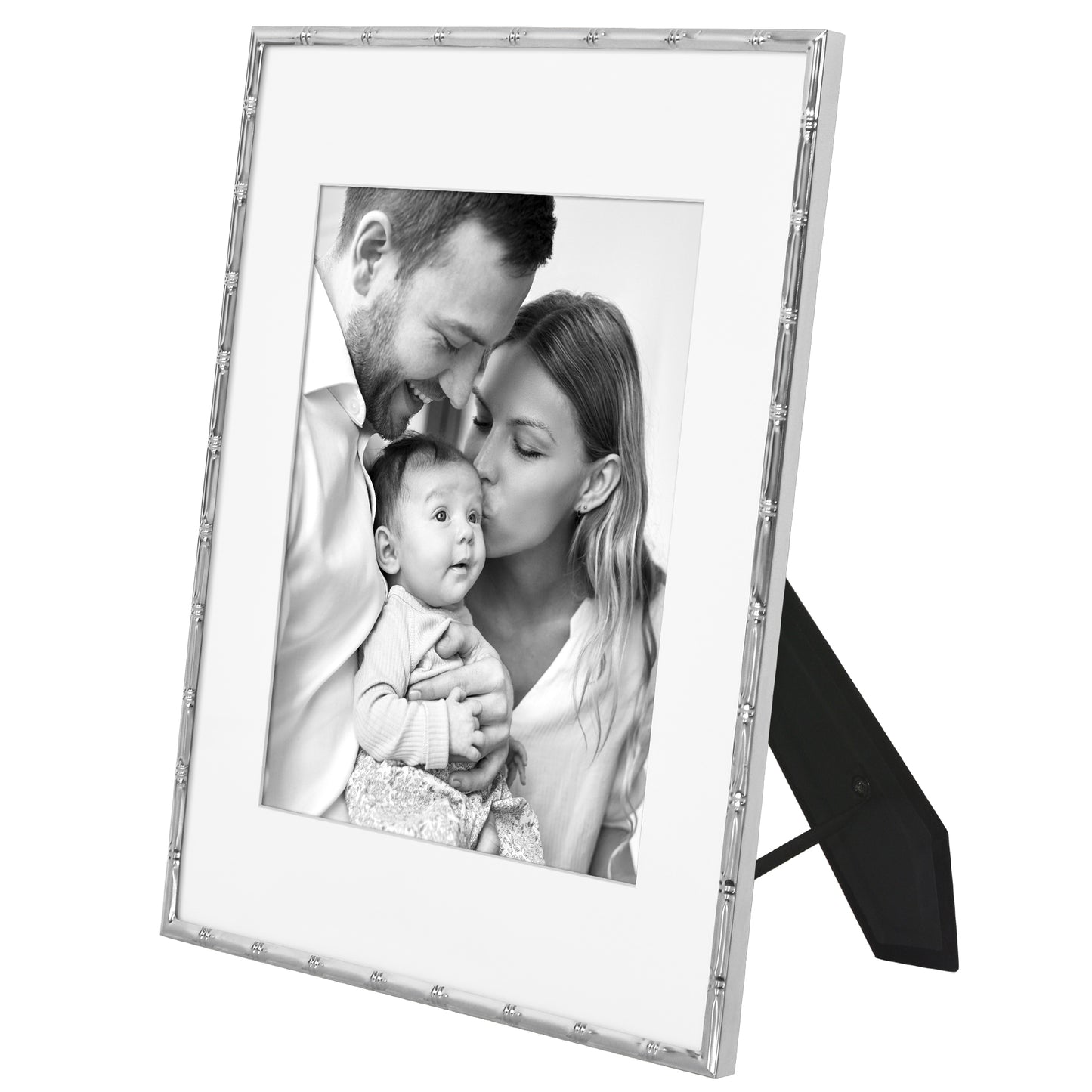 Americanflat Picture Frame with Bamboo-Style Molding and Shatter-Resistant Glass and Mat - Gallery Style Frames for Tabletop or Wall Display