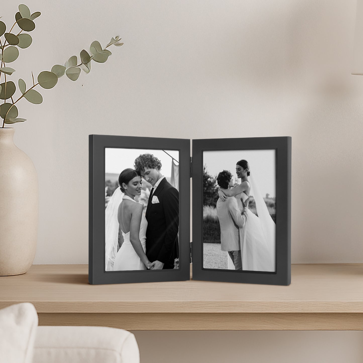 Americanflat Hinged Picture Frame | Wide, Beveled Molding | Shatter-Resistant Glass