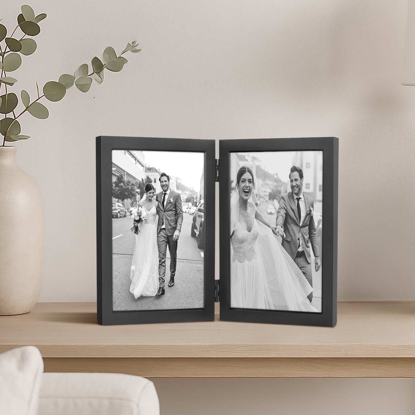 Americanflat Hinged Picture Frame | Wide, Beveled Molding | Shatter-Resistant Glass