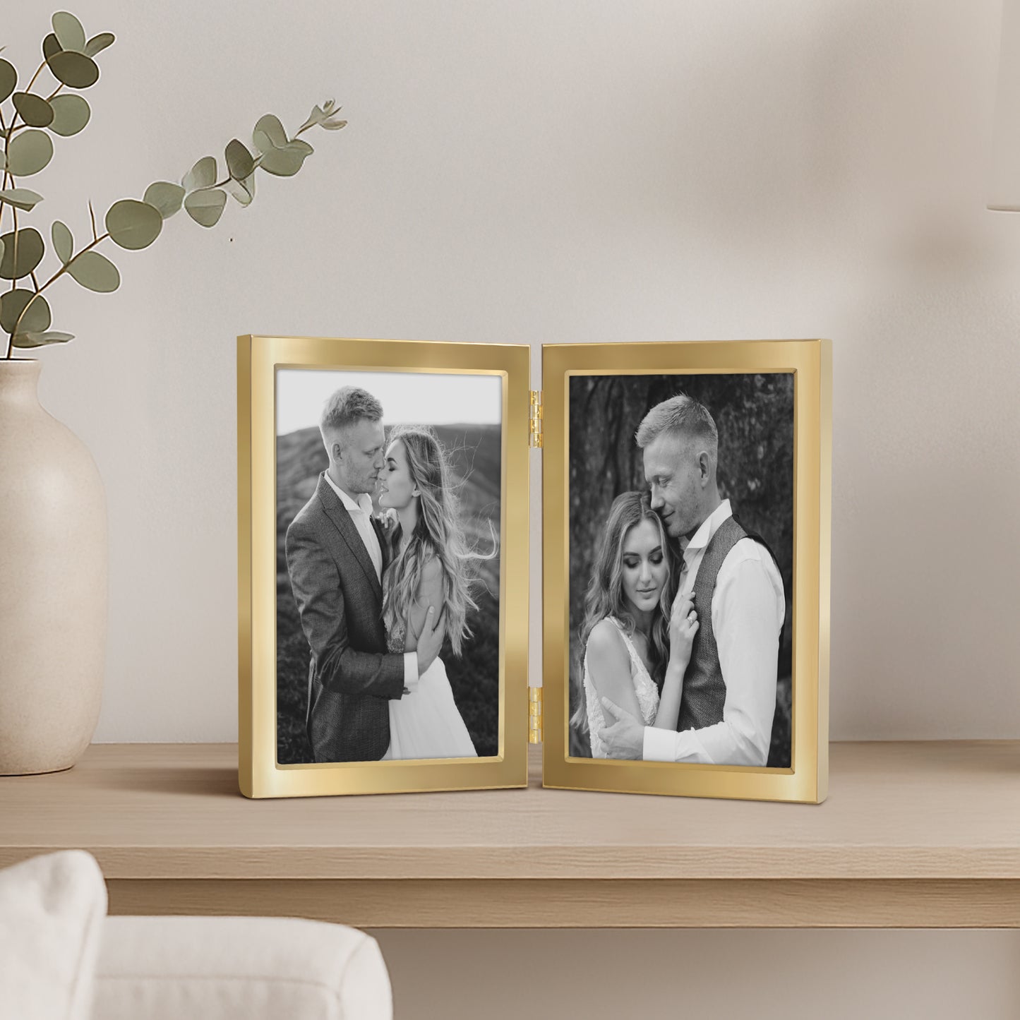 Americanflat Hinged Picture Frame | Wide, Beveled Molding | Shatter-Resistant Glass