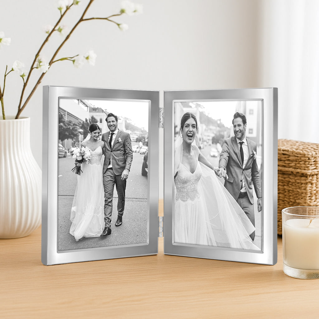 Americanflat Hinged Picture Frame | Wide, Beveled Molding | Shatter-Resistant Glass