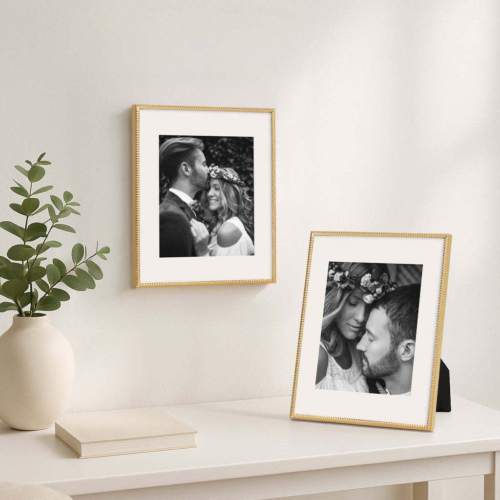 Americanflat Picture Frame with Mat | Rope-Style Textured Detailing | Shatter-Resistant Glass