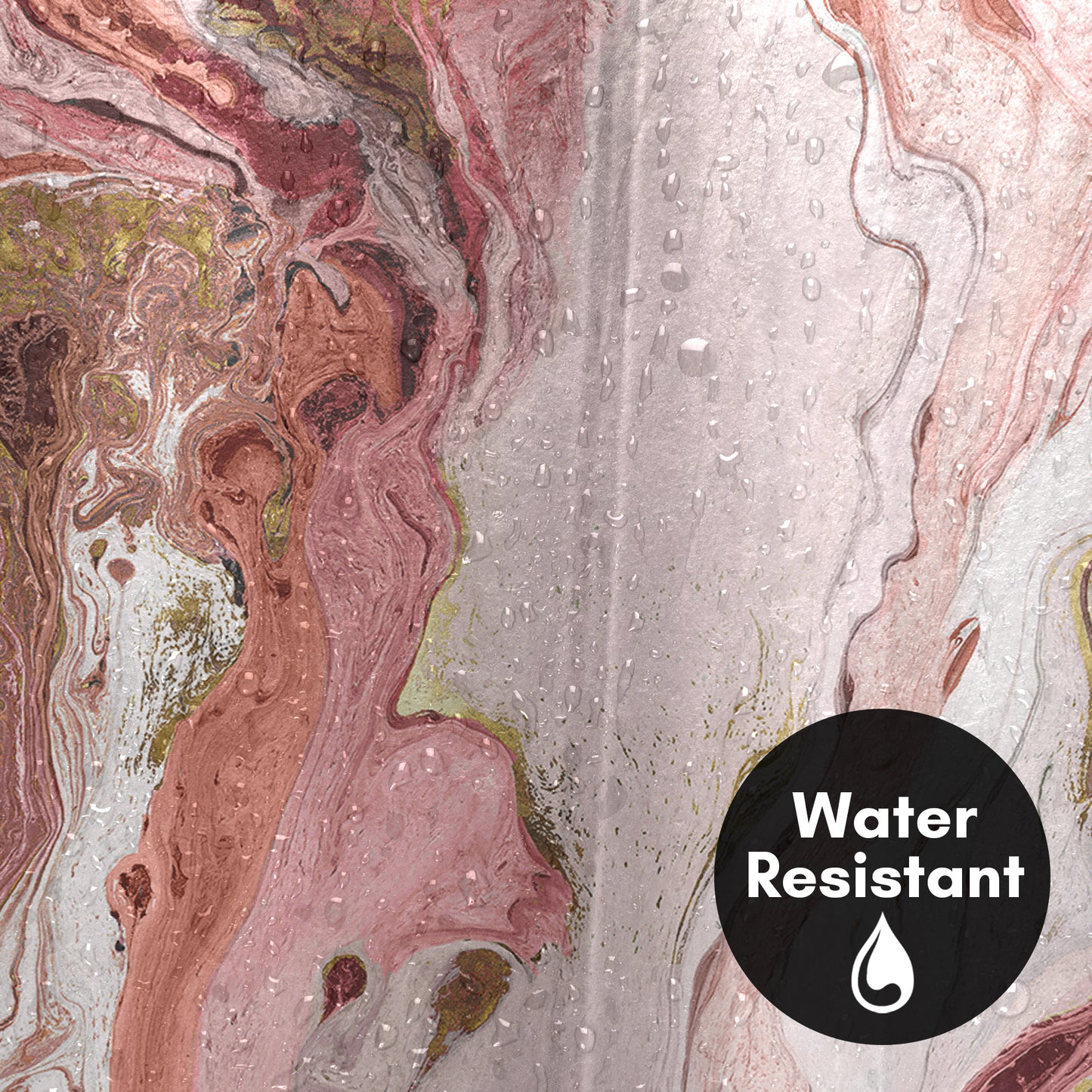 71x74 Marble Shower Curtain with 12 Metal Grommets