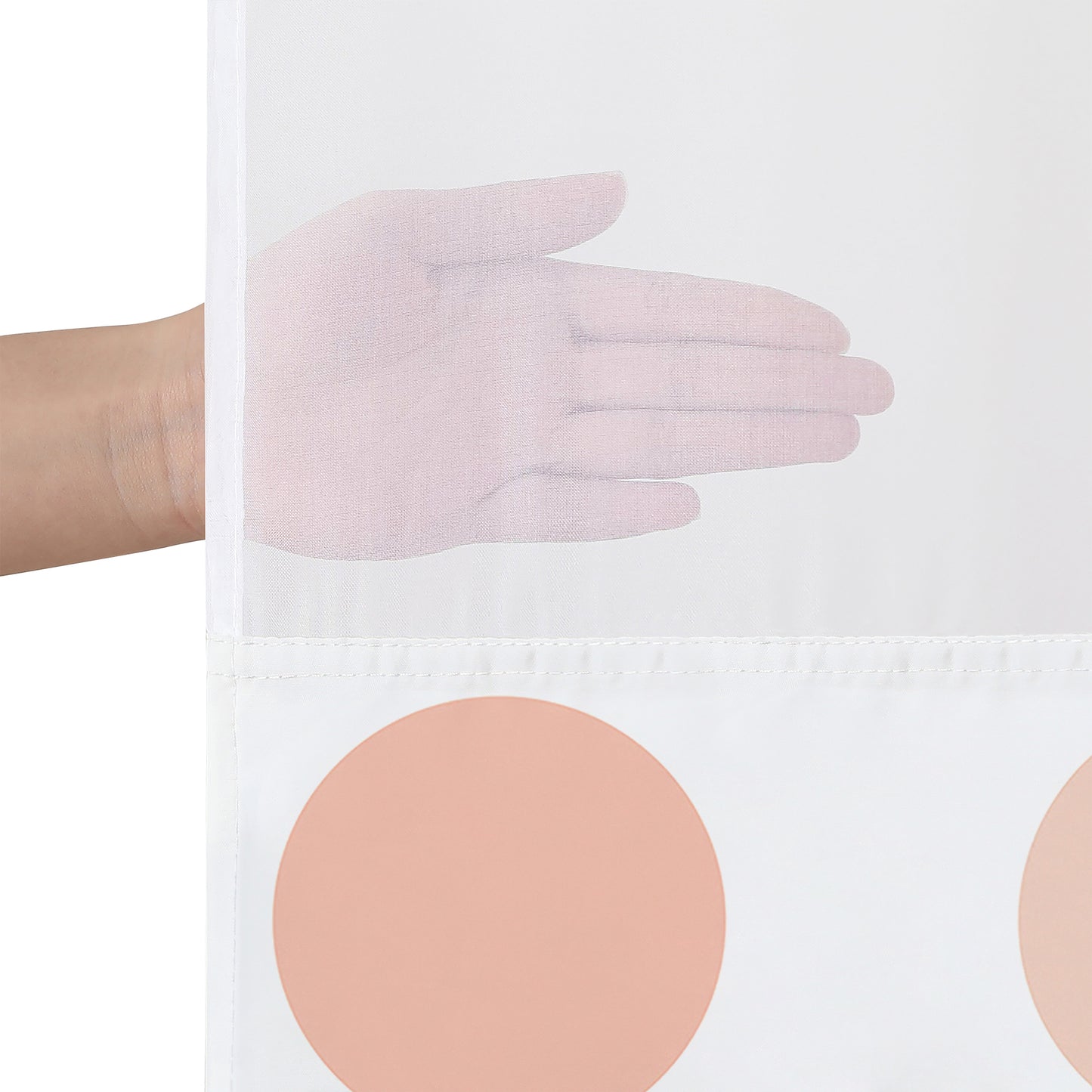 72x75 Hookless Shower Curtain with Sheer Panel, Snap-In Liner, and Grommets