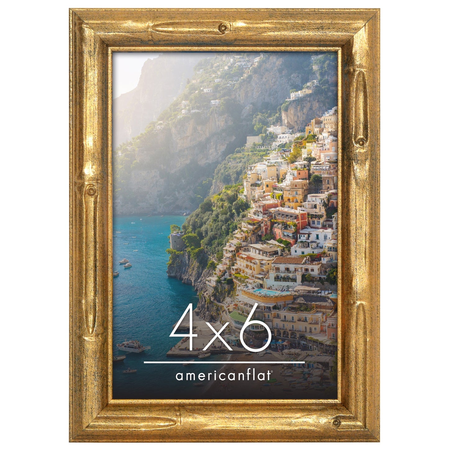 Americanflat Picture Frame | Faux Bamboo Molding | Shatter-Resistant Glass