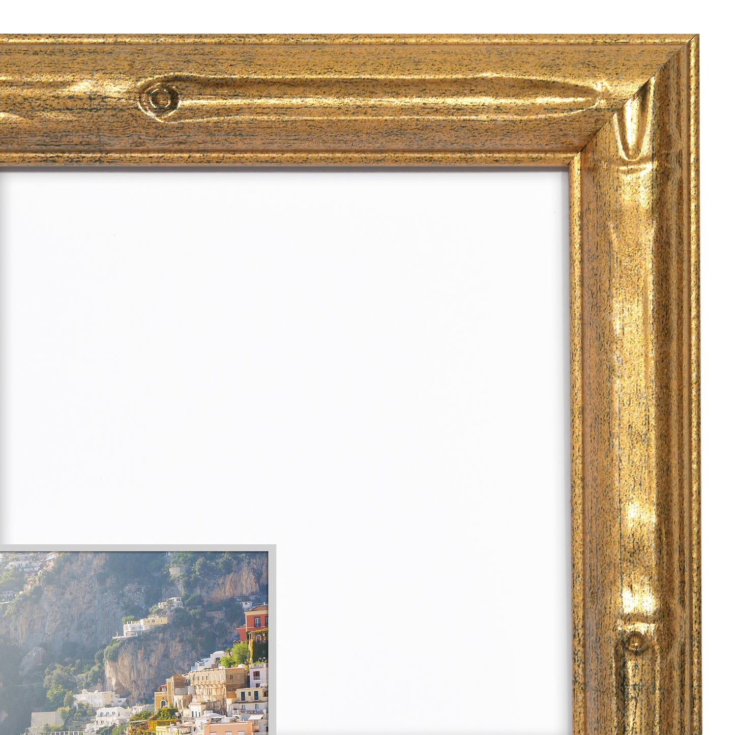 Americanflat 8x10 Picture Frame with Mat | Faux Bamboo Molding | Shatter-Resistant Glass
