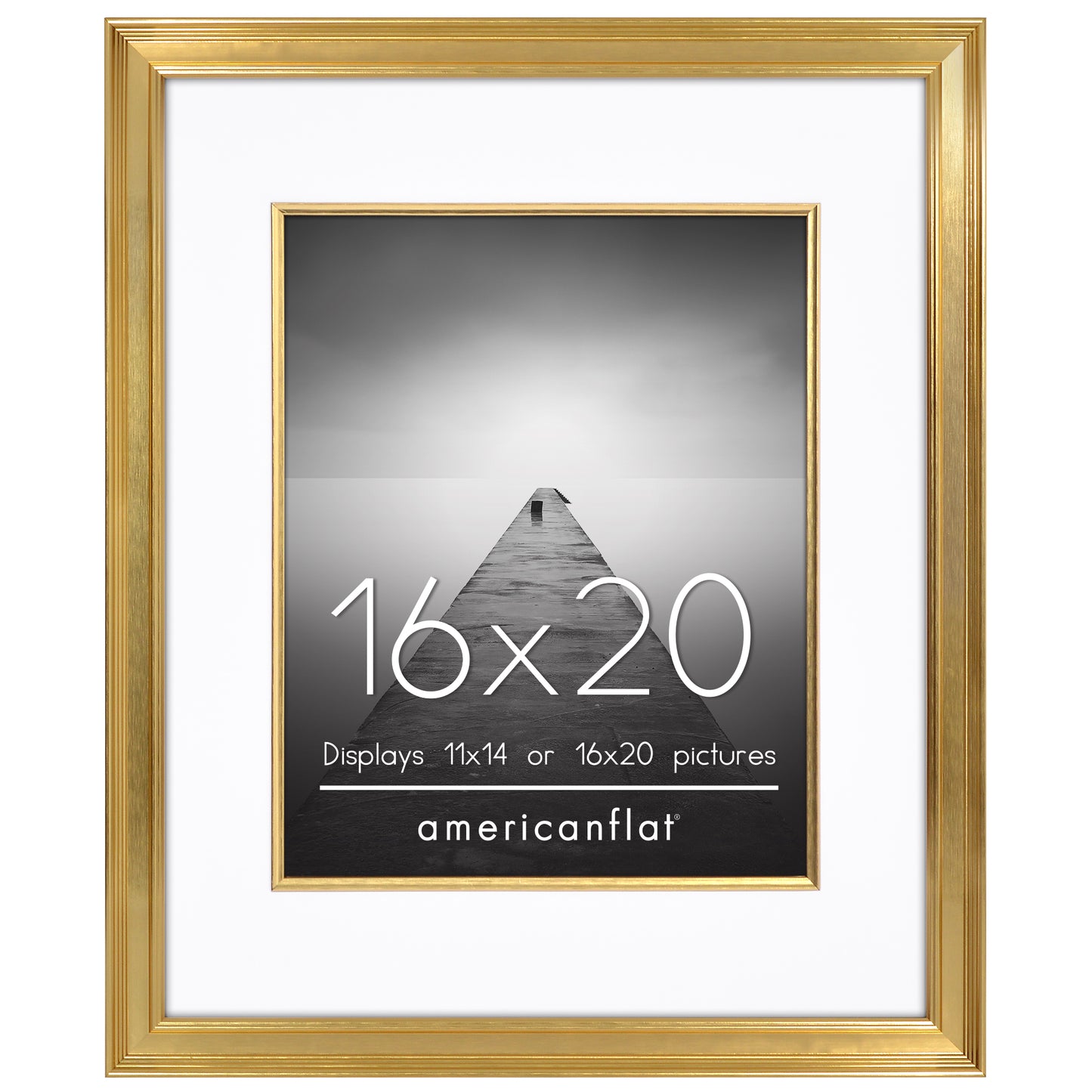 Americanflat Picture Frame with Decorative Inner Mat Accent - Statement Frame with Polished Plexiglass