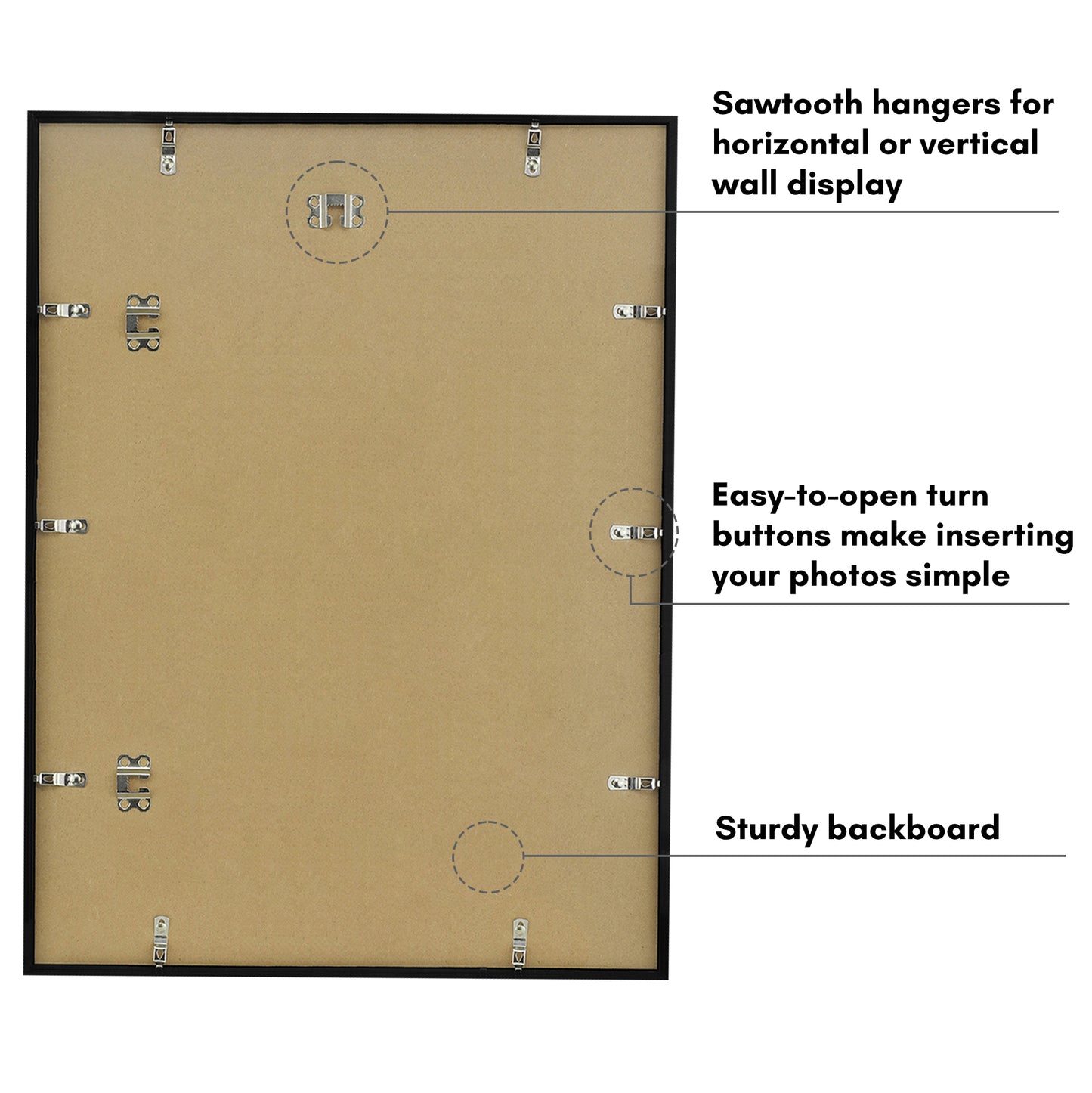 Americanflat Picture Frame with Mat | Set of 3 | Slim Molding