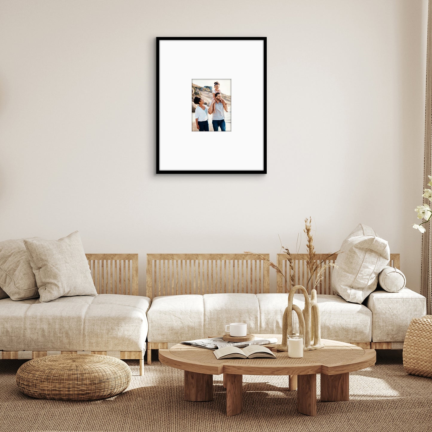 Americanflat Picture Frame with Mat | Polished Plexiglass | Slim Molding