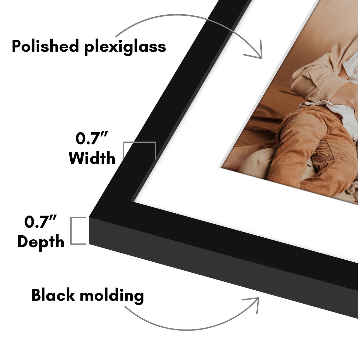 Gallery Picture Frame with Mat | Streamline Collection