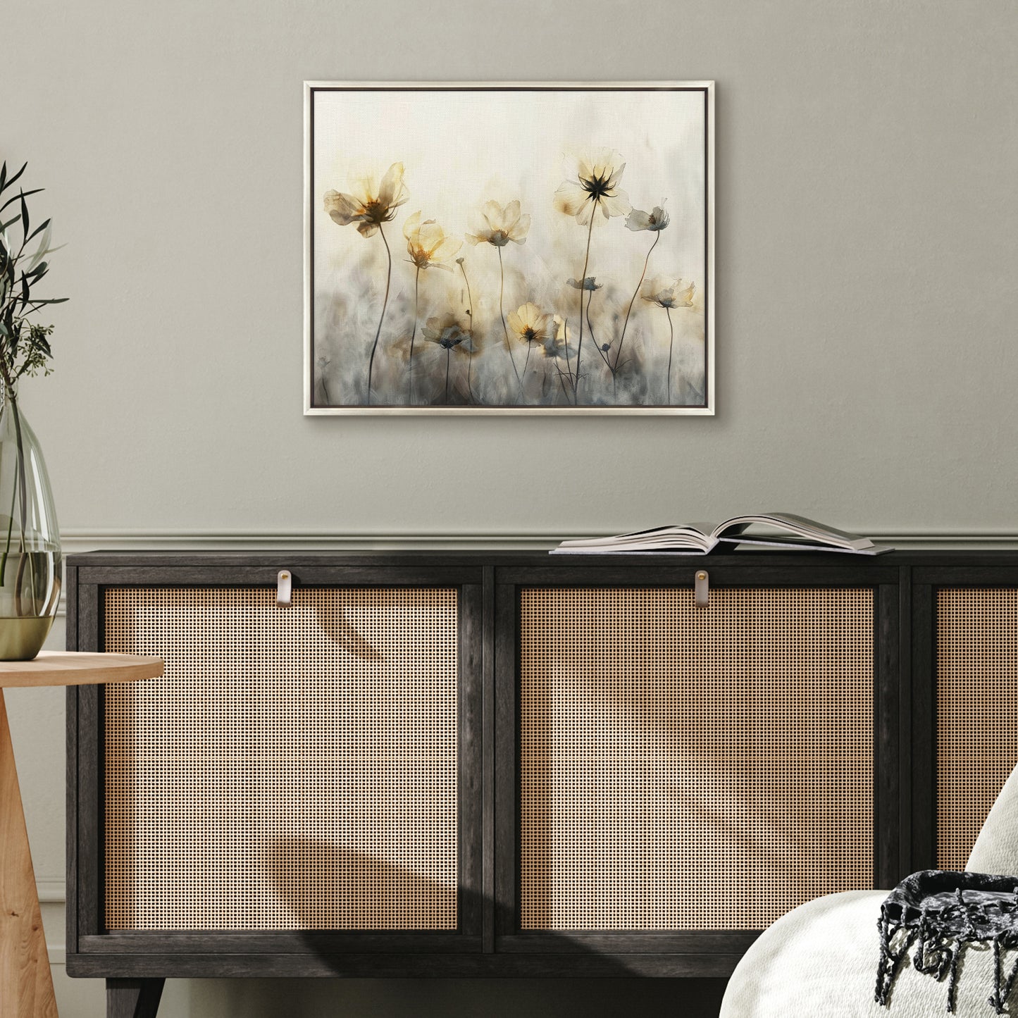 Americanflat Floral Canvas Wall Art - Modern Abstract Framed Canvas - Minimalist Nostalgia