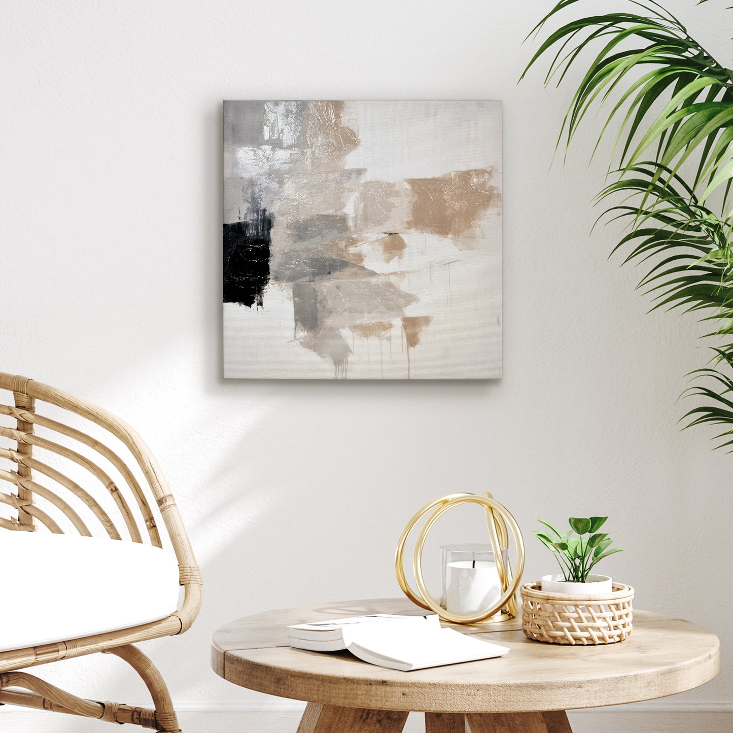 Americanflat Black and White Modern Canvas Wall Art with Hand-Painted Accents - Gallery Wrap