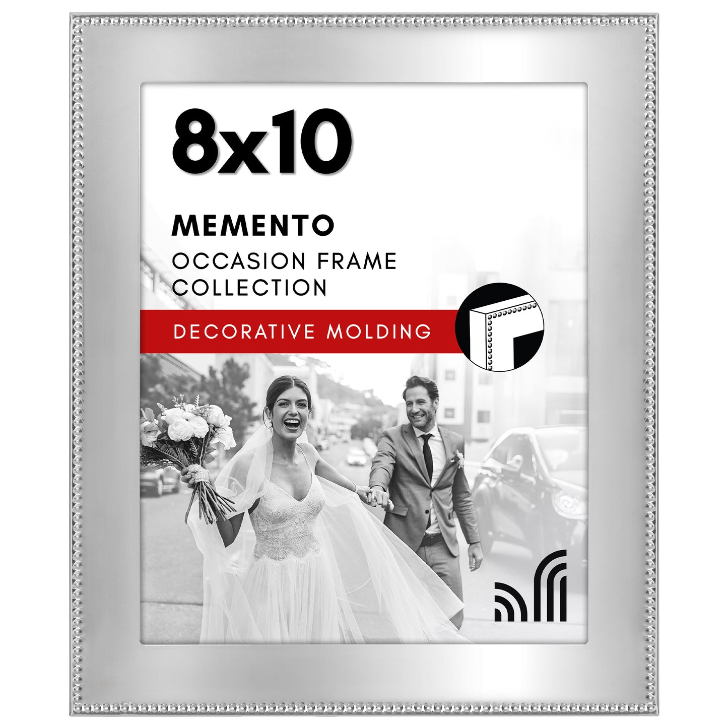 Americanflat Picture Frame | Beaded-Style Detailing | Shatter-Resistant Glass
