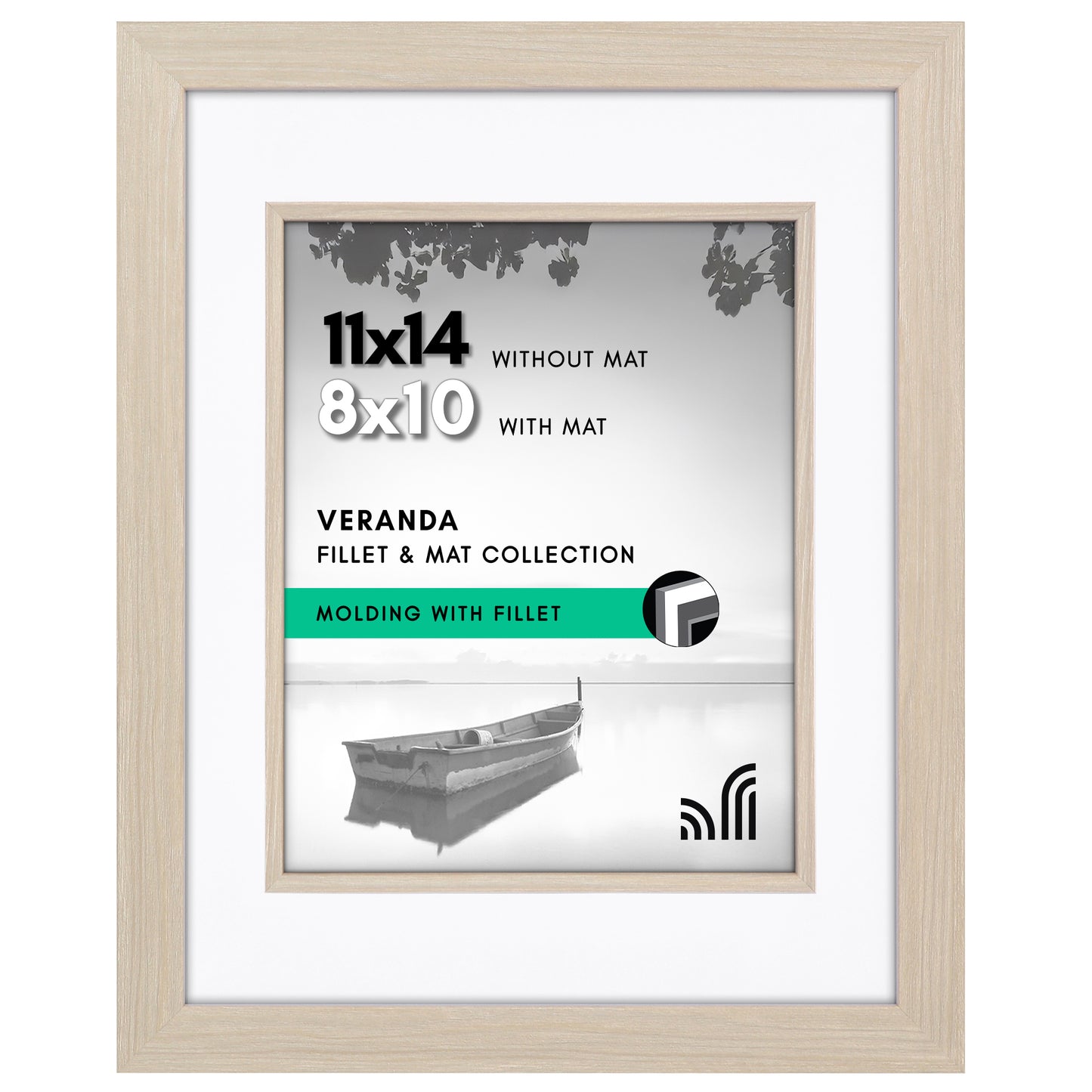 Americanflat Picture Frame With Shatter-Resistant Glass | Decorative Inner Mat Accent | Gallery-Style