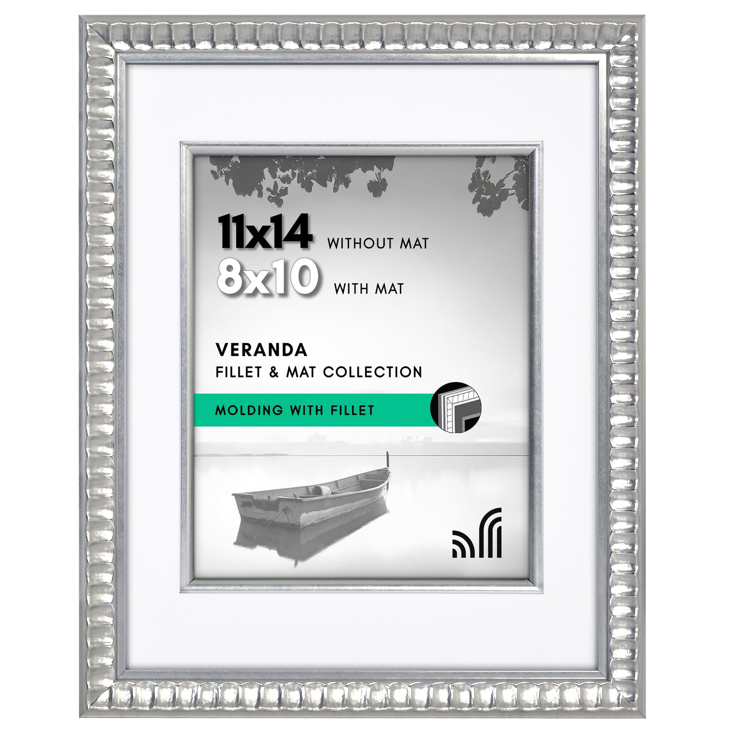 Americanflat Picture Frame With Shatter-Resistant Glass | Decorative Inner Mat Accent | Gallery-Style