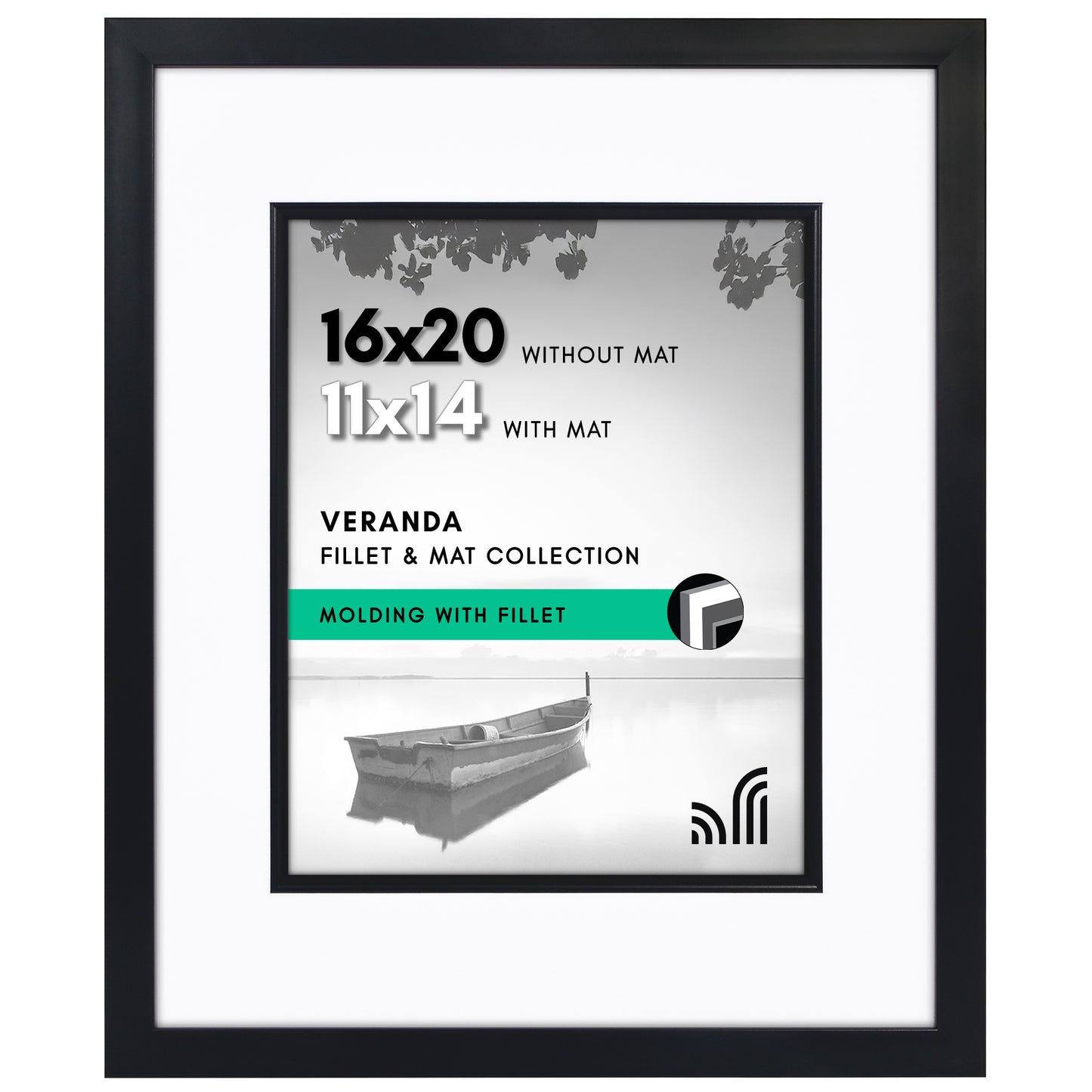 Americanflat Picture Frame With Polished Plexiglass | Decorative Inner Mat Accent | Classic Molding